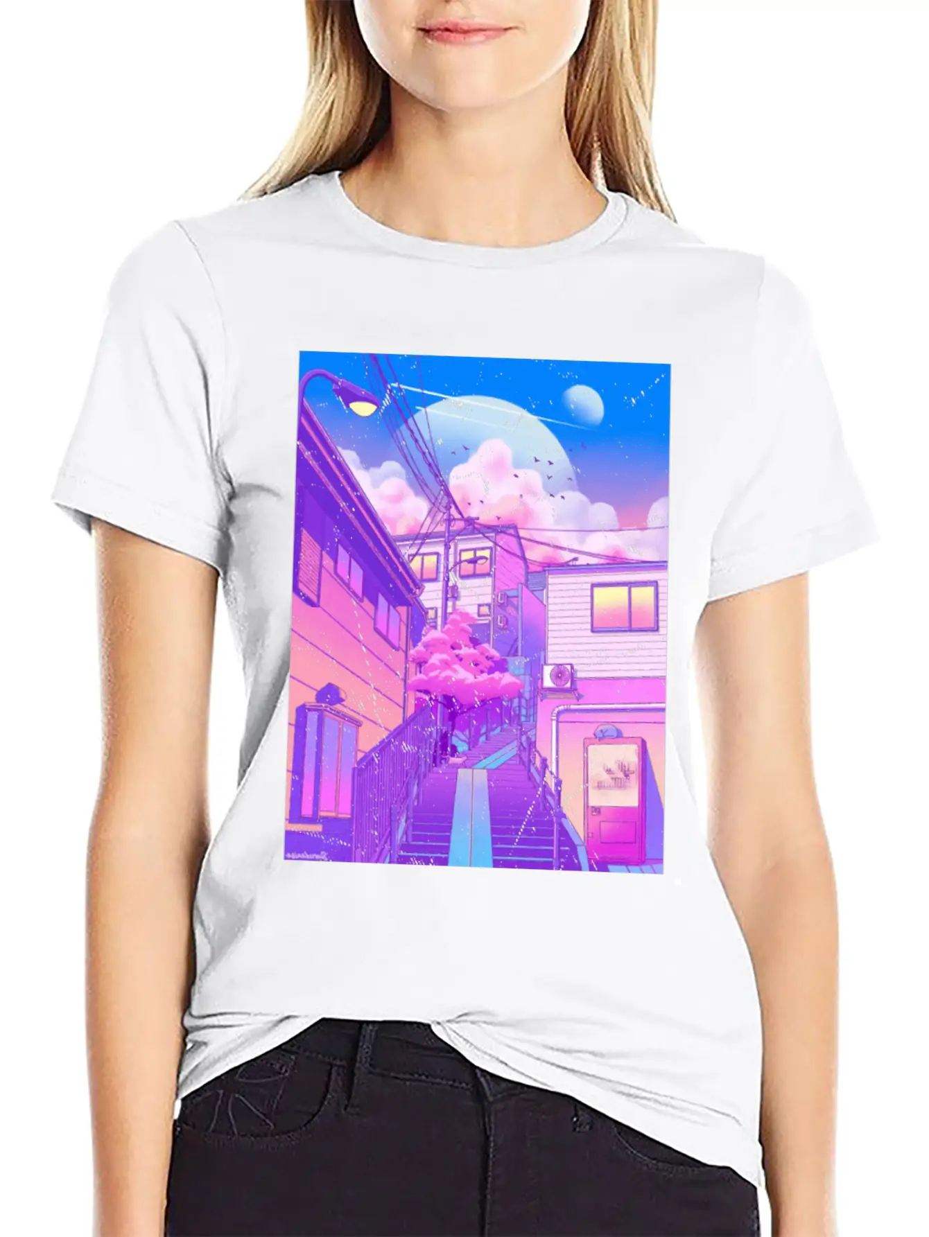 Vaporwave Aesthetic Unisex Short Sleeve Soft Cotton T-Shirt – Casual Everyday Wear