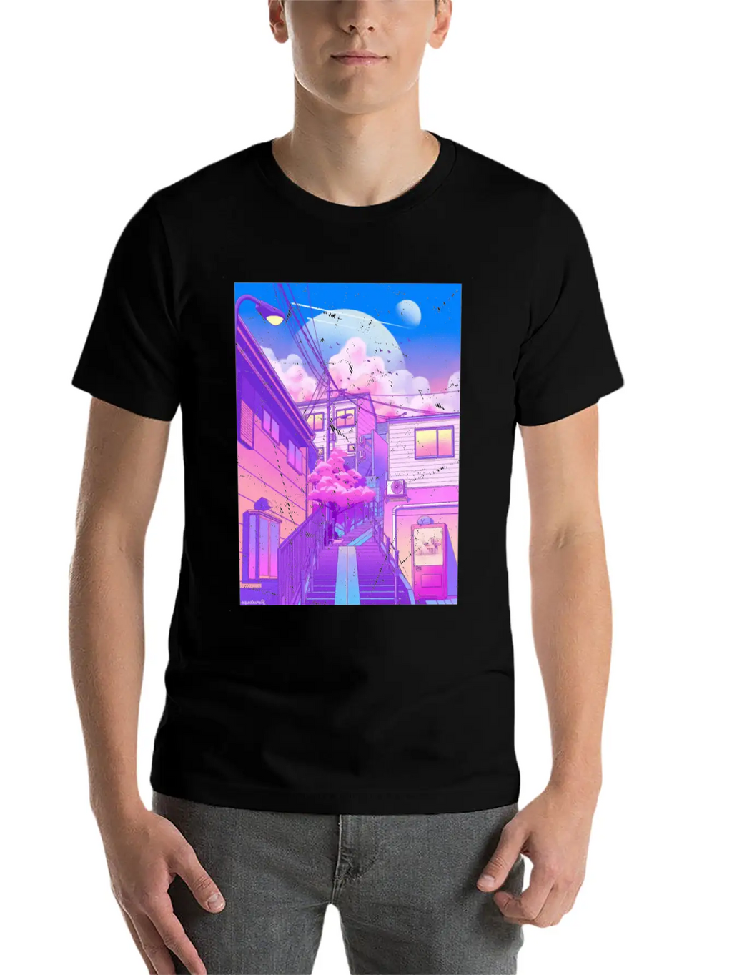 Vaporwave Aesthetic Unisex Short Sleeve Soft Cotton T-Shirt – Casual Everyday Wear