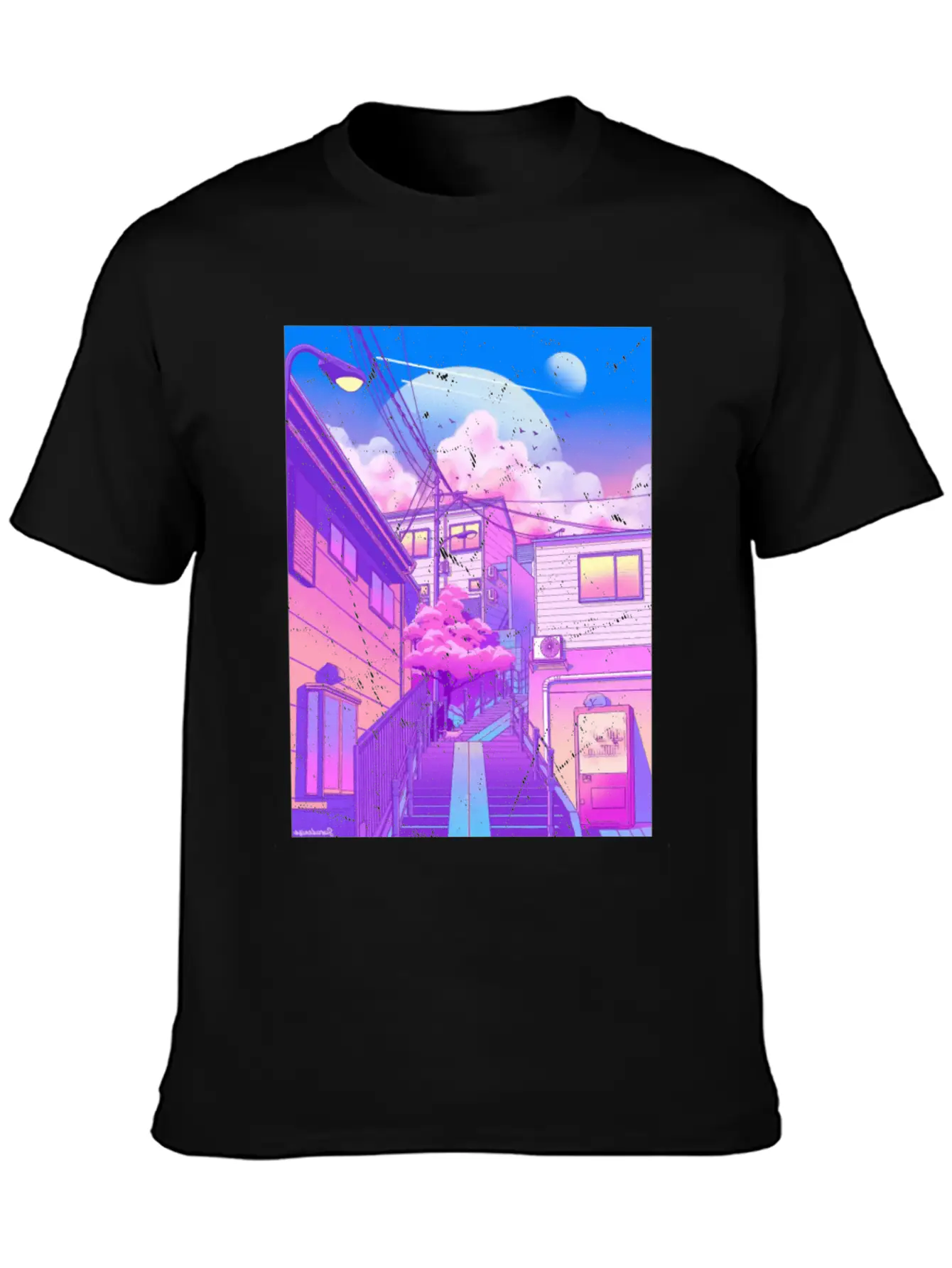 Vaporwave Aesthetic Unisex Short Sleeve Soft Cotton T-Shirt – Casual Everyday Wear