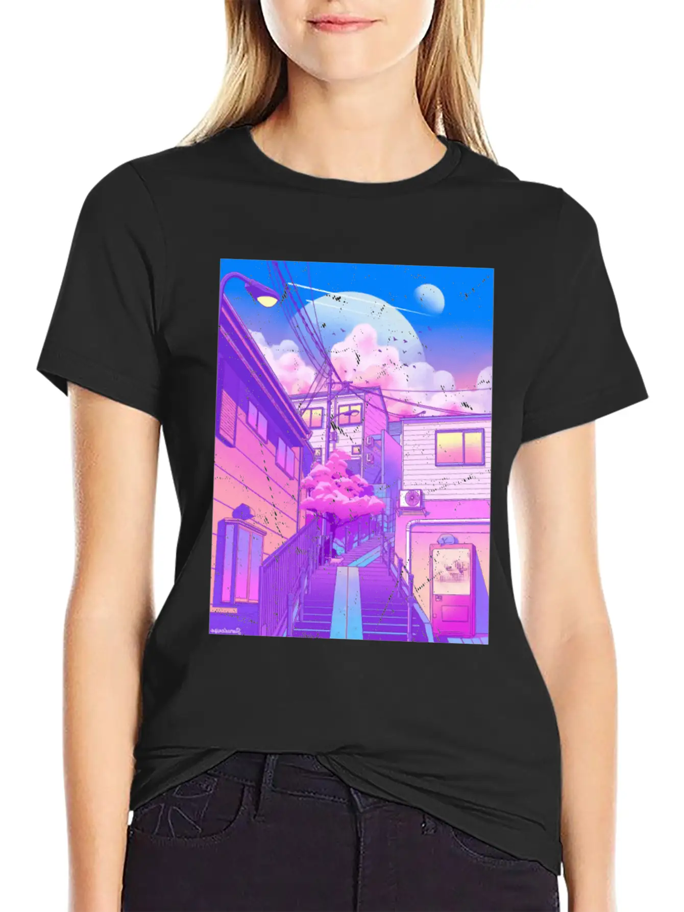 Vaporwave Aesthetic Unisex Short Sleeve Soft Cotton T-Shirt – Casual Everyday Wear