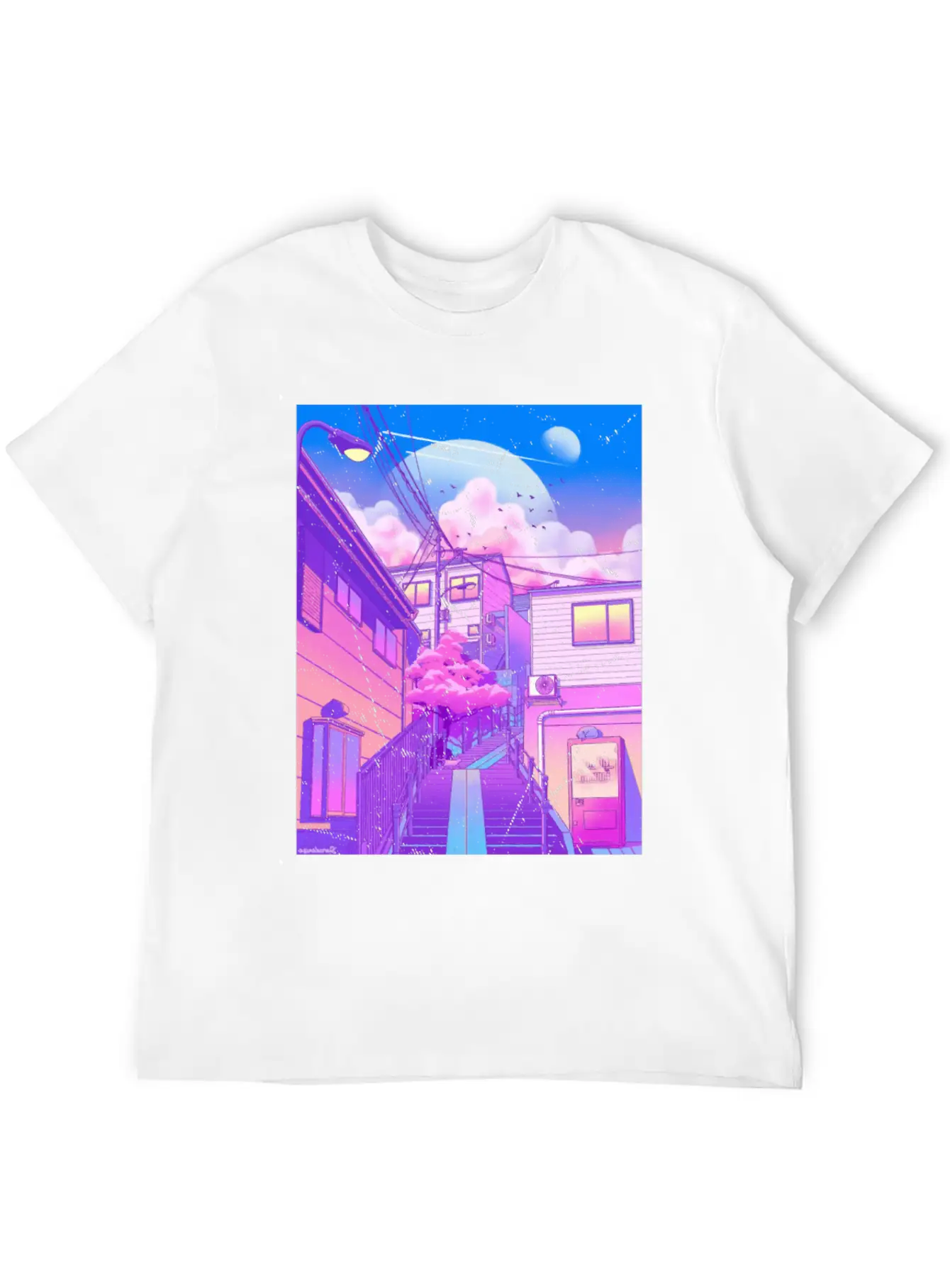 Vaporwave Aesthetic Unisex Short Sleeve Soft Cotton T-Shirt – Casual Everyday Wear