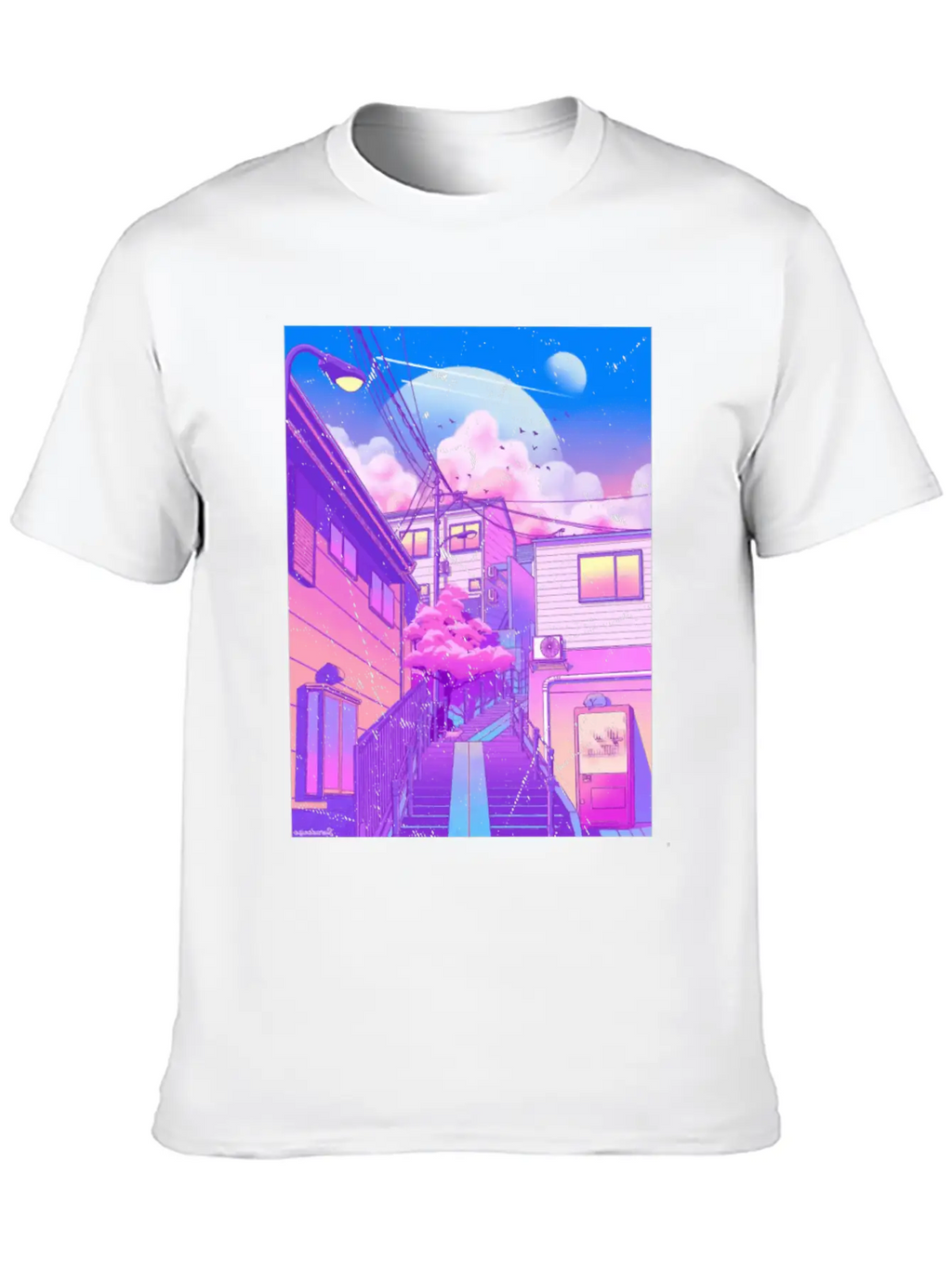Vaporwave Aesthetic Unisex Short Sleeve Soft Cotton T-Shirt – Casual Everyday Wear