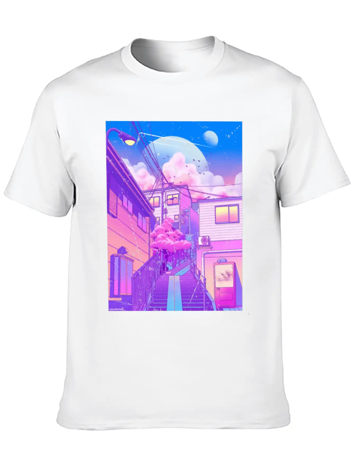 Vaporwave Aesthetic Unisex Short Sleeve Soft Cotton T-Shirt – Casual Everyday Wear