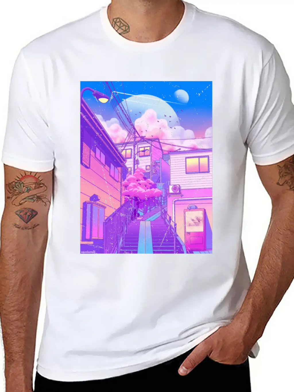 Vaporwave Aesthetic Unisex Short Sleeve Soft Cotton T-Shirt – Casual Everyday Wear