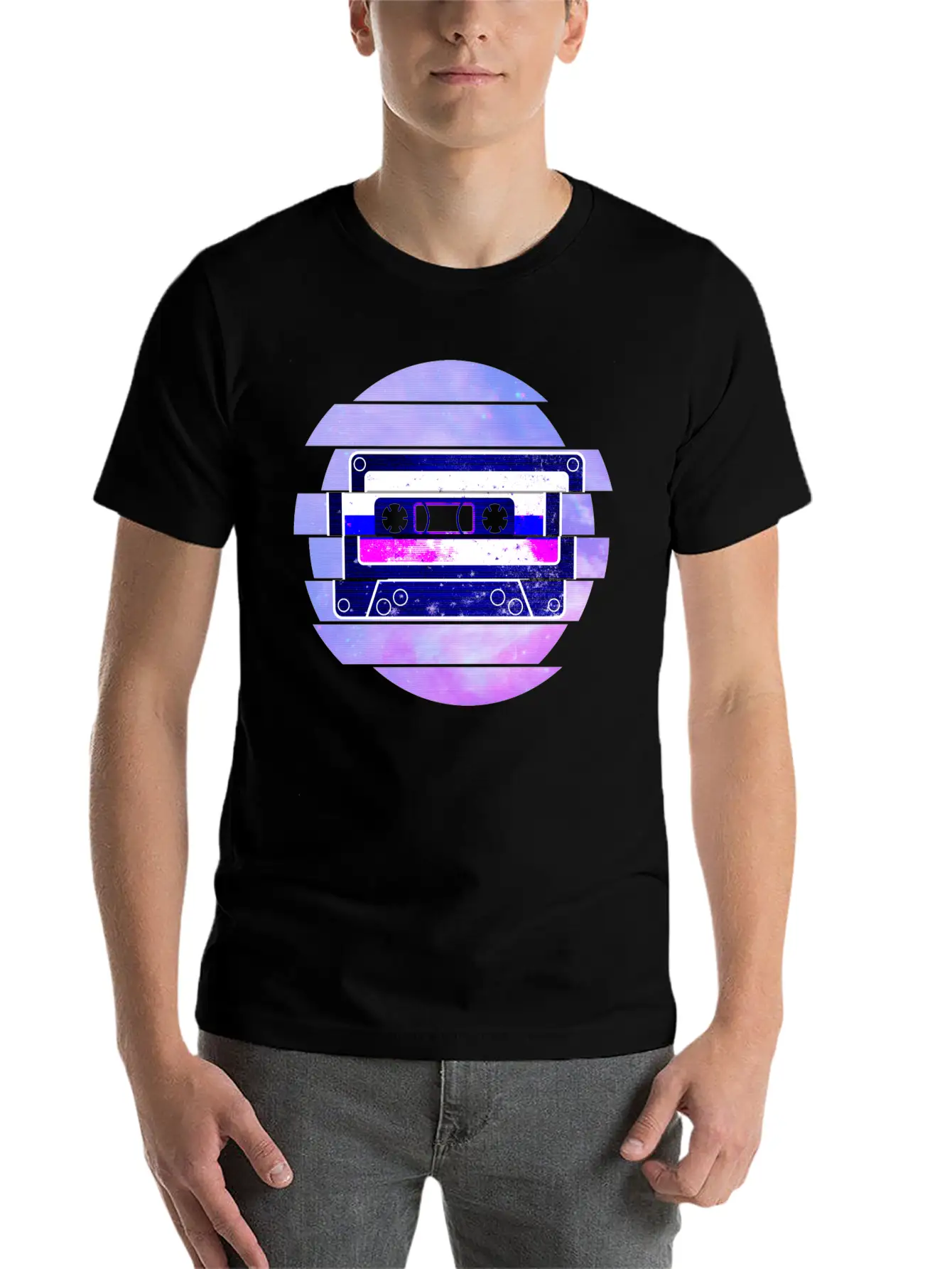Vaporwave Retro Aesthetic Art Mixtape Glitch Music Unisex Casual T-Shirt – Clean Design For Daily Comfort