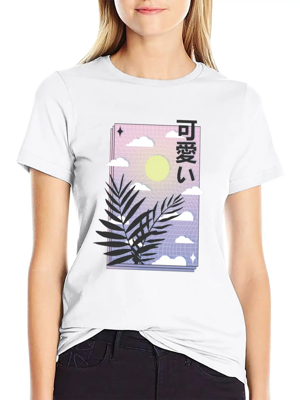 Vaporwave Sky Casual Graphic T-Shirt – Simple And Comfortable Daily Wear