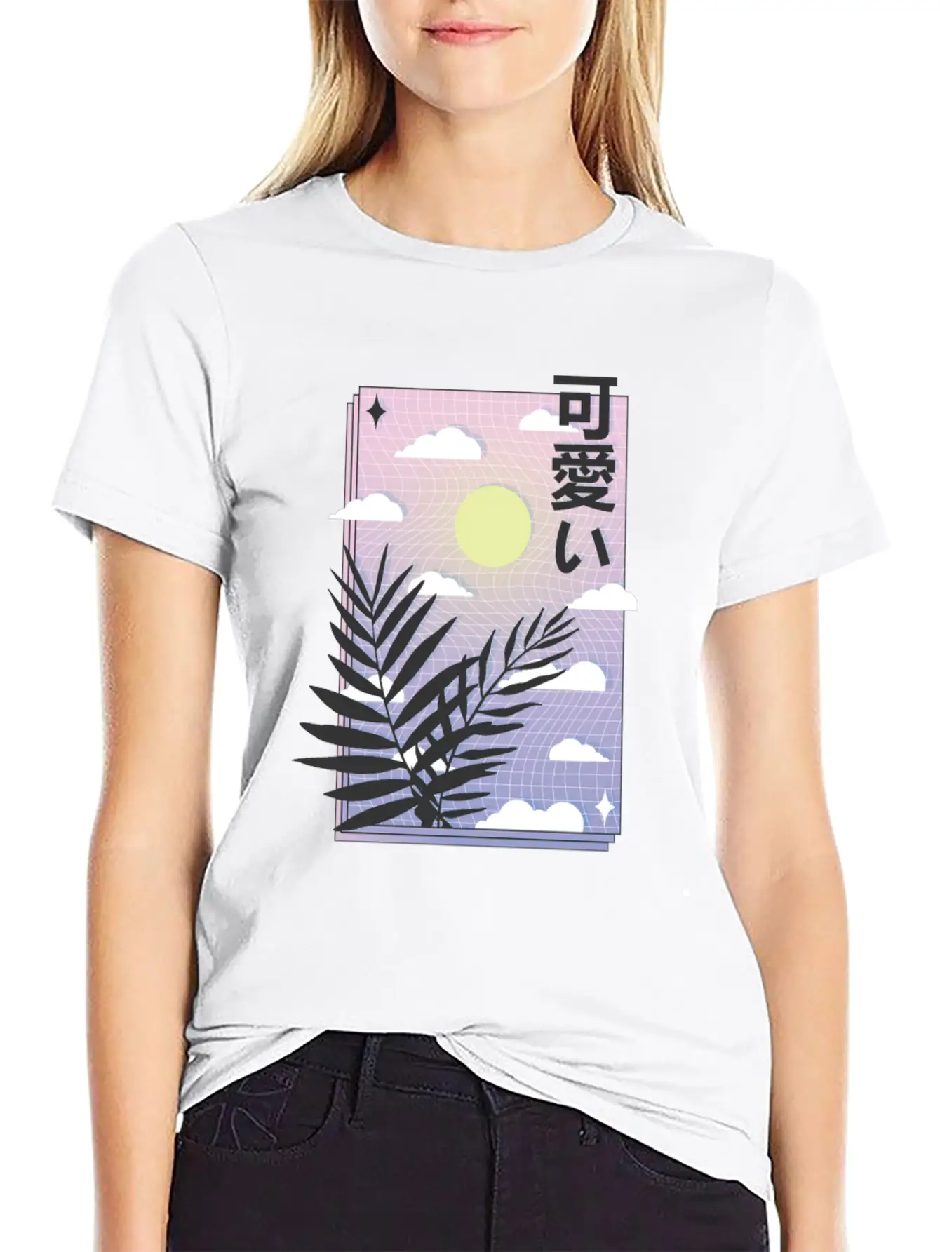 Vaporwave Sky Casual Graphic T-Shirt – Simple And Comfortable Daily Wear