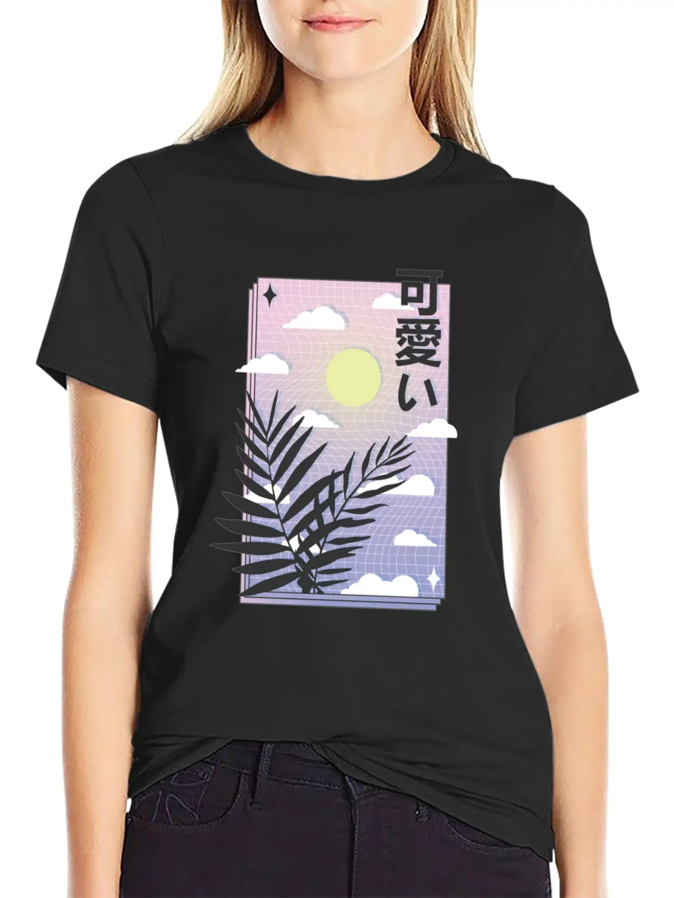 Vaporwave Sky Casual Graphic T-Shirt – Simple And Comfortable Daily Wear