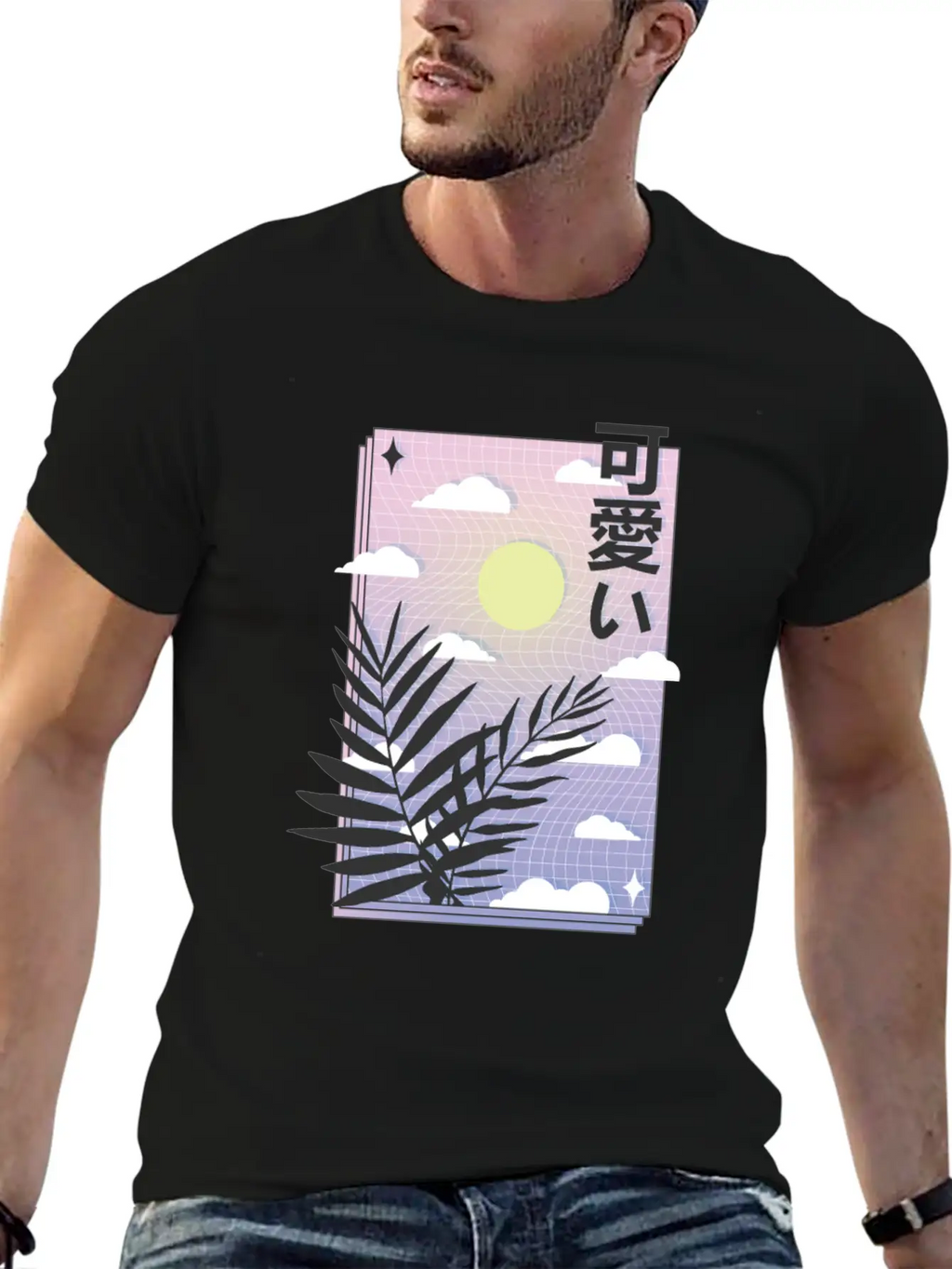 Vaporwave Sky Casual Graphic T-Shirt – Simple And Comfortable Daily Wear