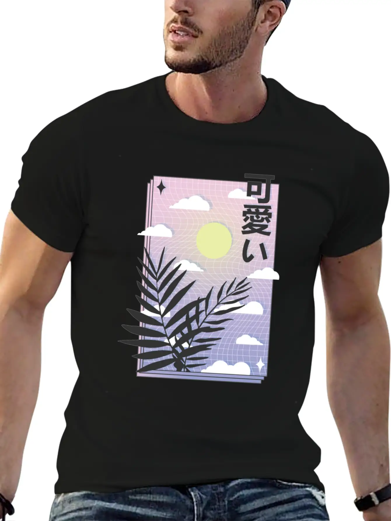 Vaporwave Sky Casual Graphic T-Shirt – Simple And Comfortable Daily Wear