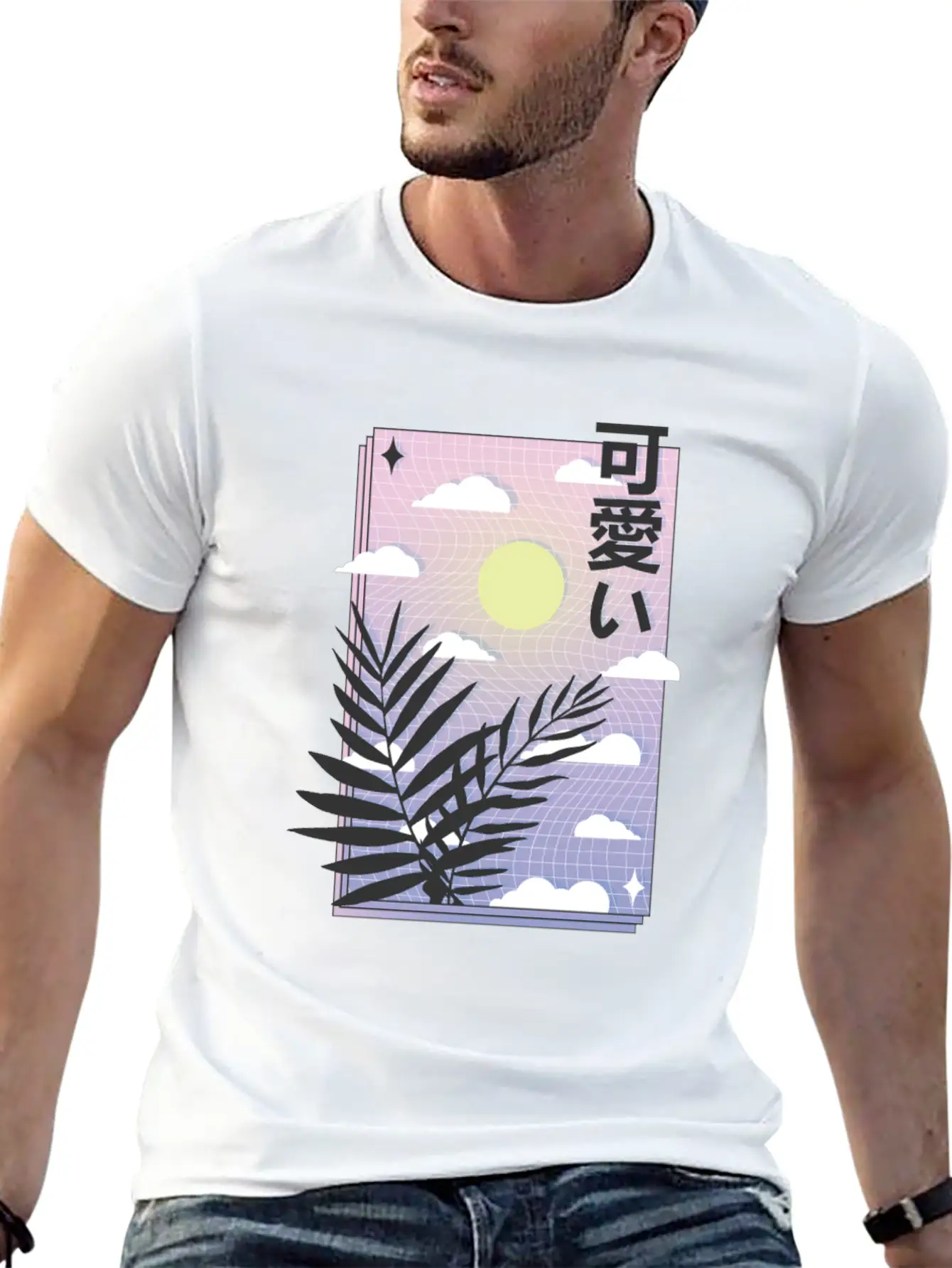 Vaporwave Sky Casual Graphic T-Shirt – Simple And Comfortable Daily Wear