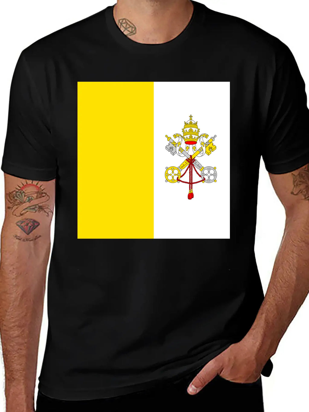 Vatican Flag Unisex Short Sleeve Soft Cotton T-Shirt – Casual Everyday Wear