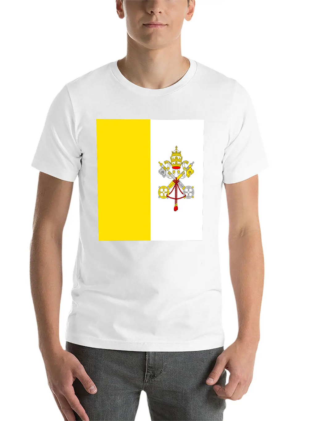 Vatican Flag Unisex Short Sleeve Soft Cotton T-Shirt – Casual Everyday Wear