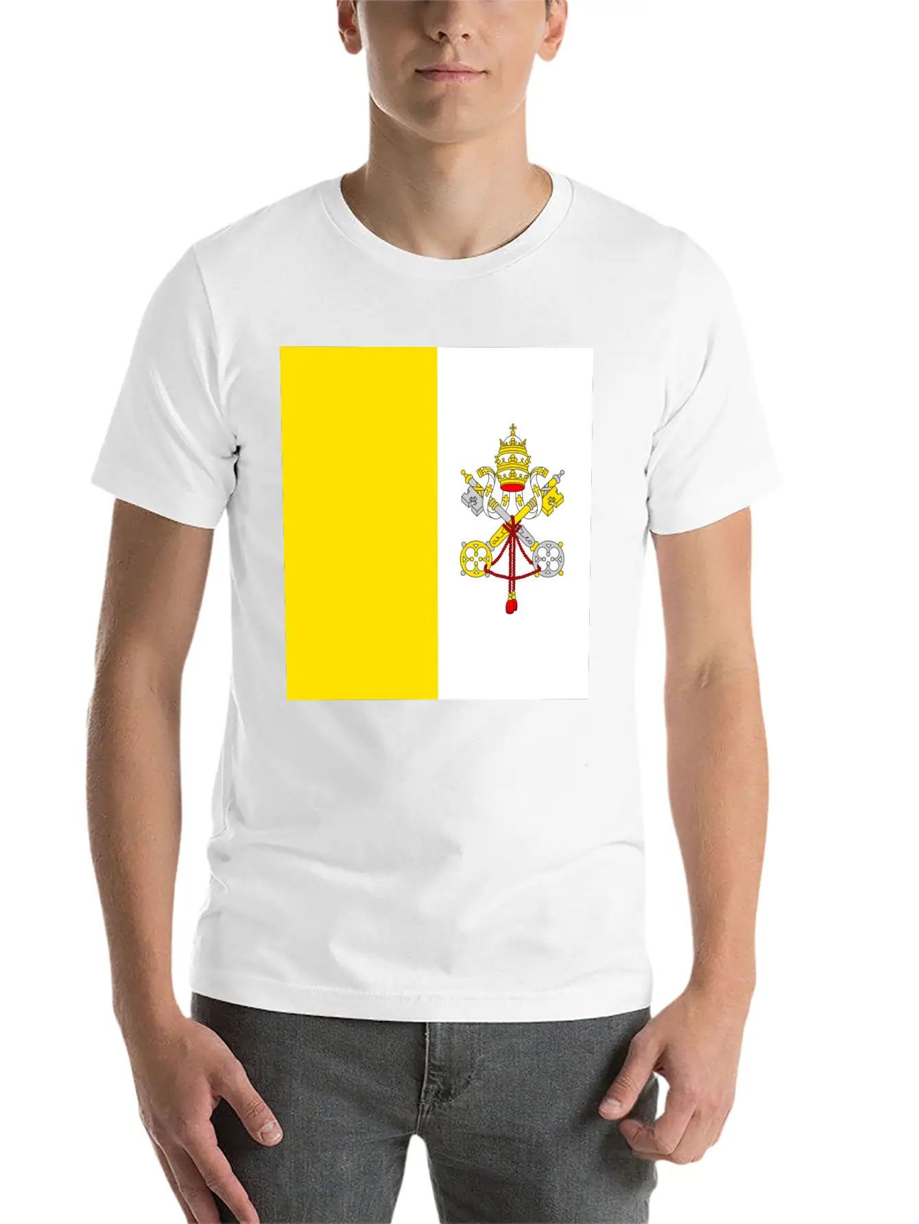 Vatican Flag Unisex Short Sleeve Soft Cotton T-Shirt – Casual Everyday Wear