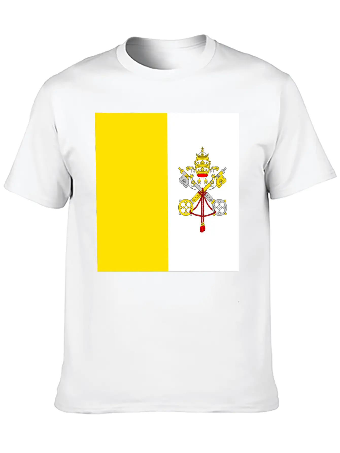 Vatican Flag Unisex Short Sleeve Soft Cotton T-Shirt – Casual Everyday Wear