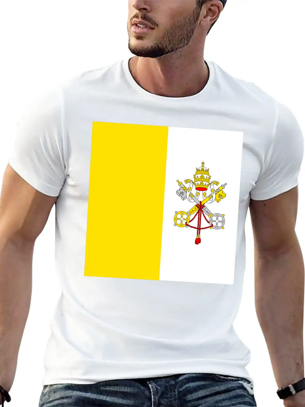 Vatican Flag Unisex Short Sleeve Soft Cotton T-Shirt – Casual Everyday Wear
