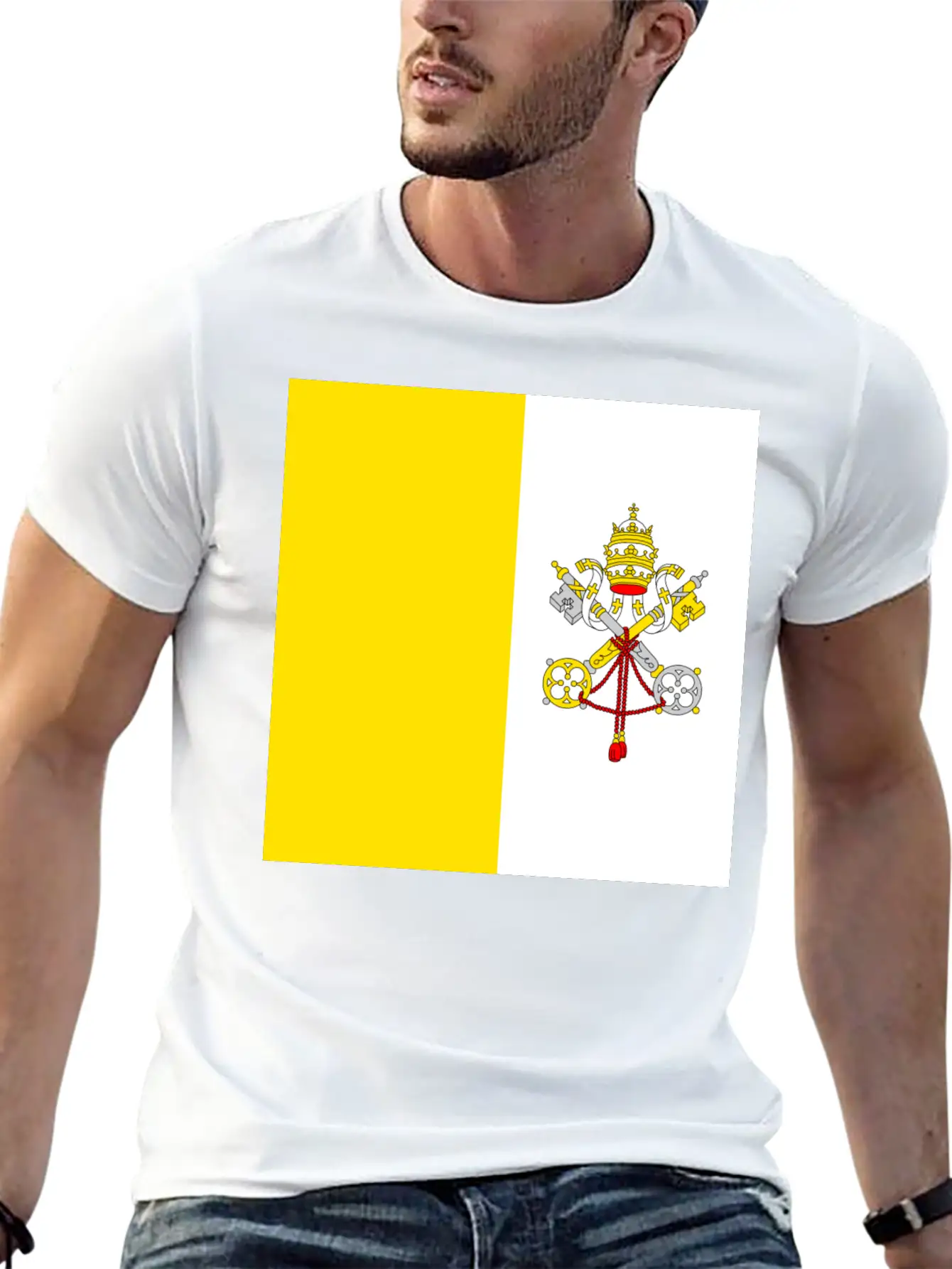 Vatican Flag Unisex Short Sleeve Soft Cotton T-Shirt – Casual Everyday Wear