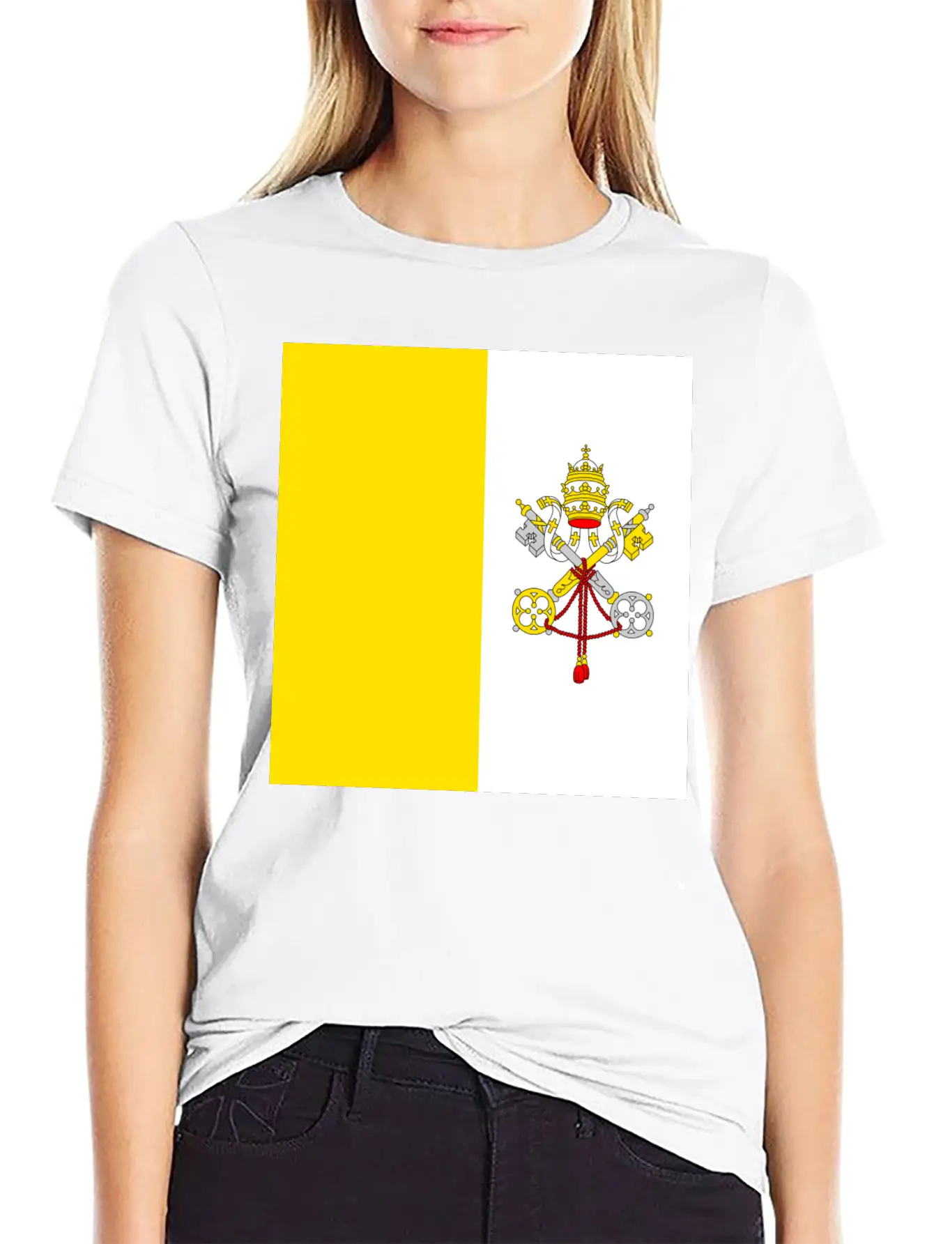 Vatican Flag Unisex Short Sleeve Soft Cotton T-Shirt – Casual Everyday Wear