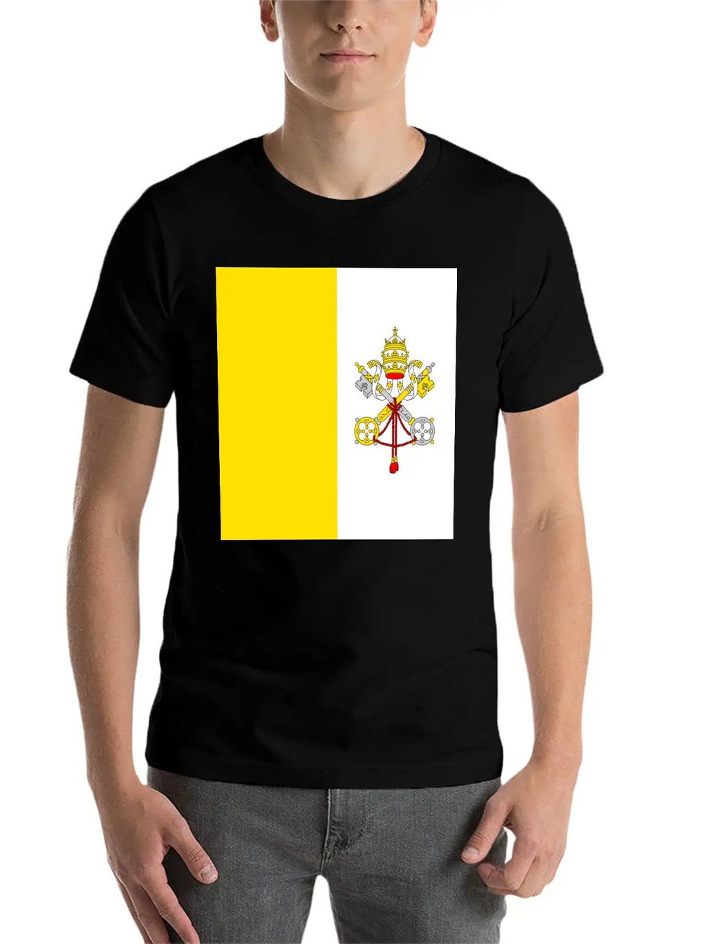 Vatican Flag Unisex Short Sleeve Soft Cotton T-Shirt – Casual Everyday Wear