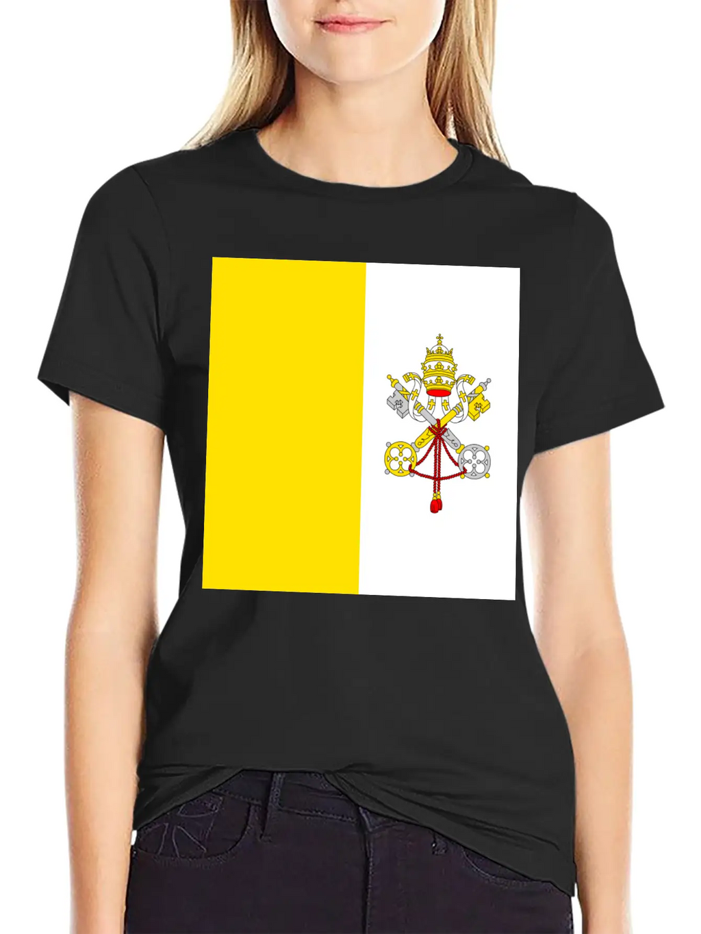 Vatican Flag Unisex Short Sleeve Soft Cotton T-Shirt – Casual Everyday Wear