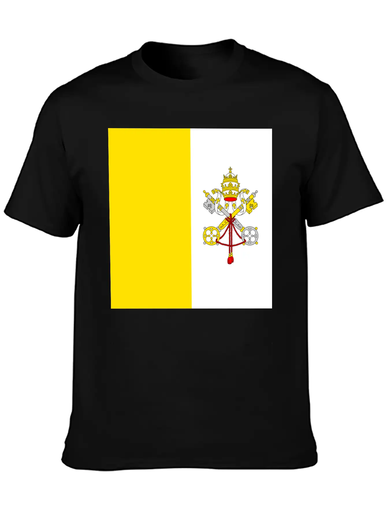 Vatican Flag Unisex Short Sleeve Soft Cotton T-Shirt – Casual Everyday Wear
