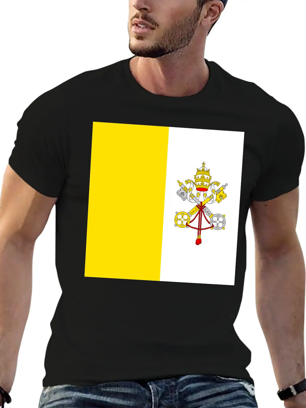 Vatican Flag Unisex Short Sleeve Soft Cotton T-Shirt – Casual Everyday Wear