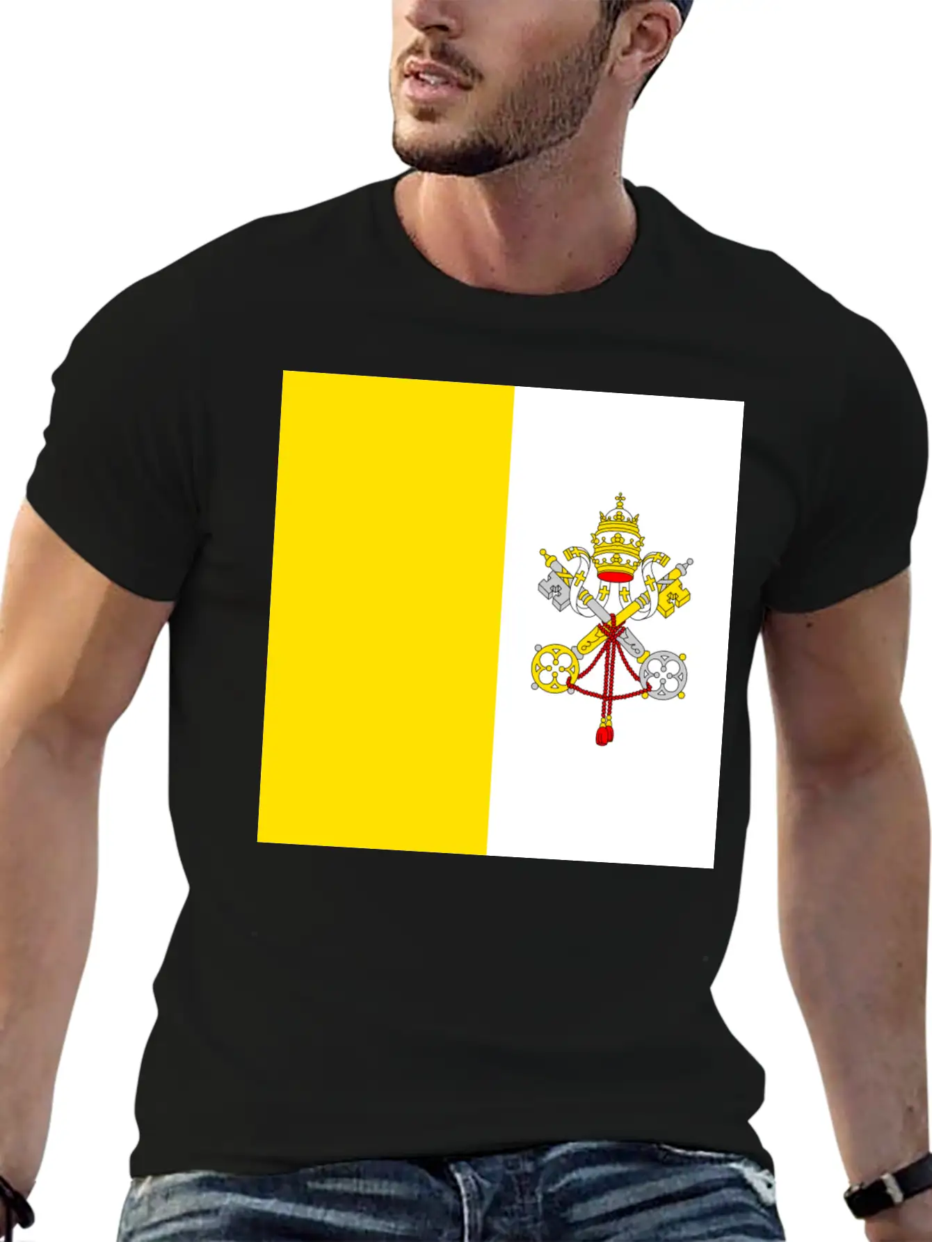 Vatican Flag Unisex Short Sleeve Soft Cotton T-Shirt – Casual Everyday Wear