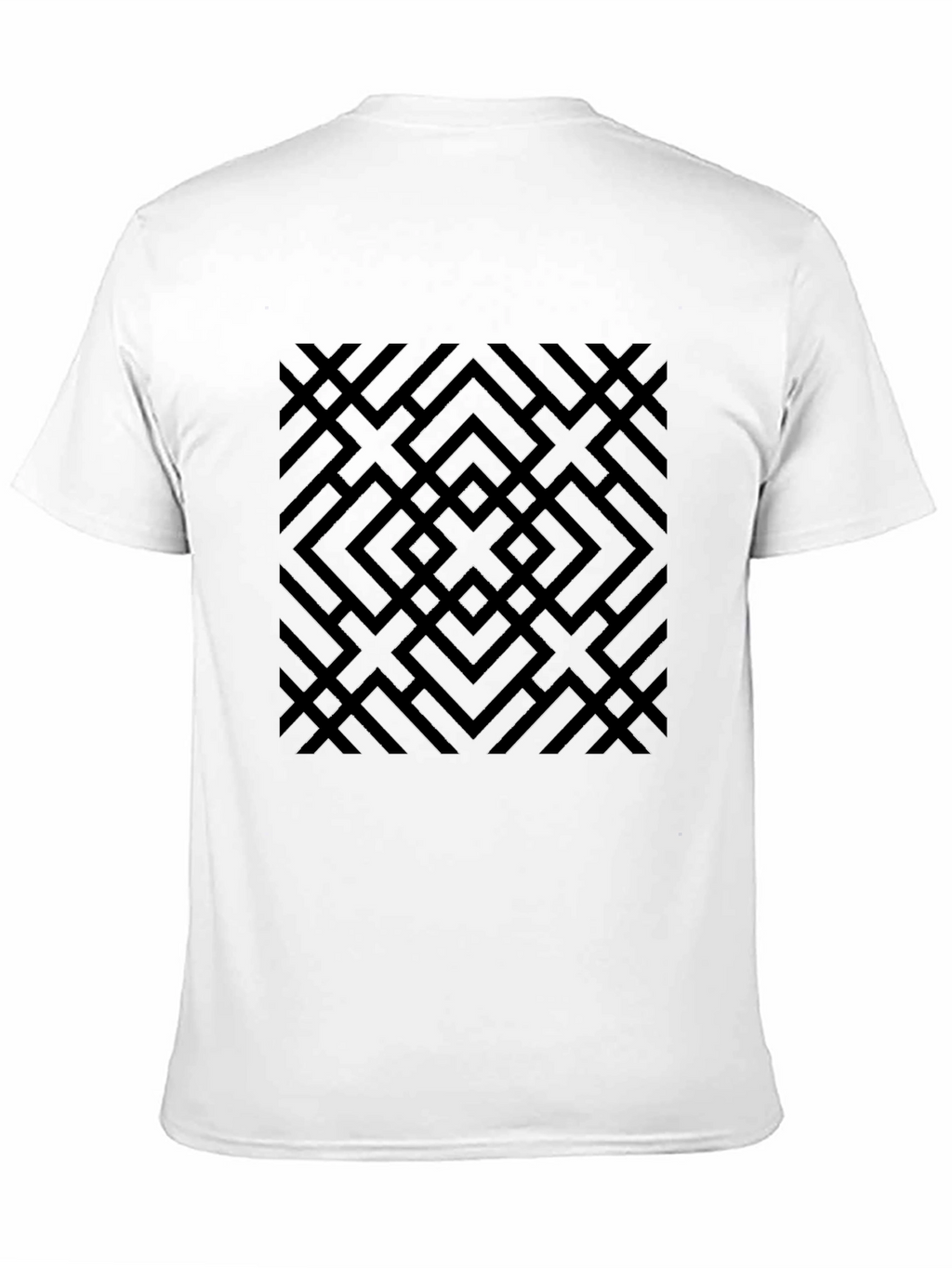 Abstract Geometric Patterned Black T-Shirt