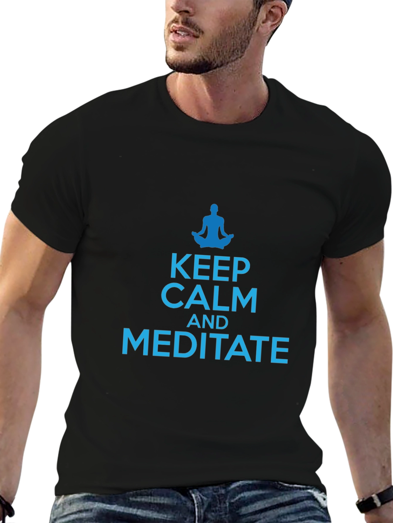 Keep Calm and Meditate Black T-Shirt