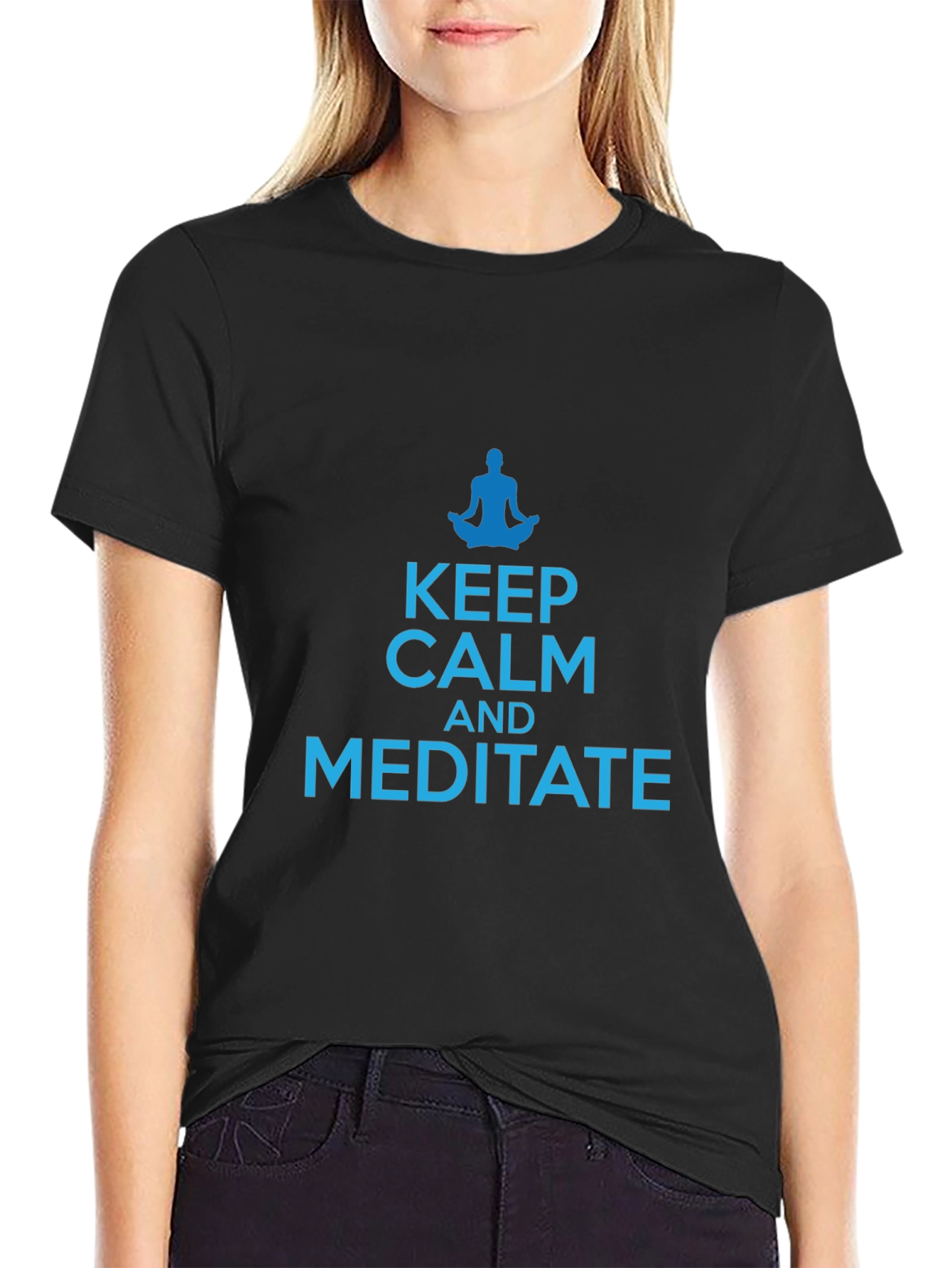 Keep Calm and Meditate Black T-Shirt