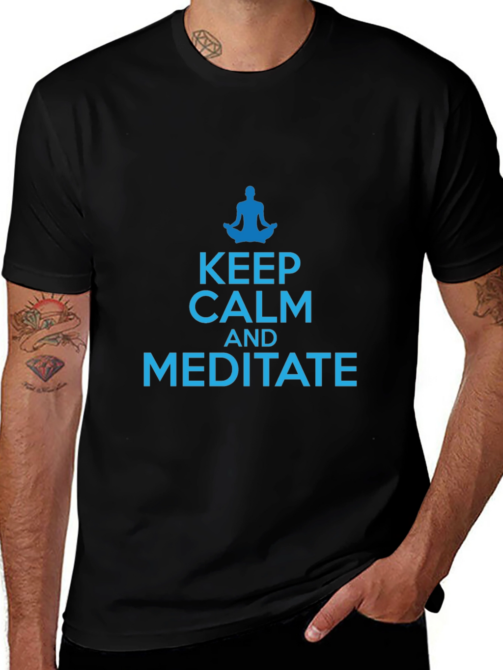 Keep Calm and Meditate Black T-Shirt