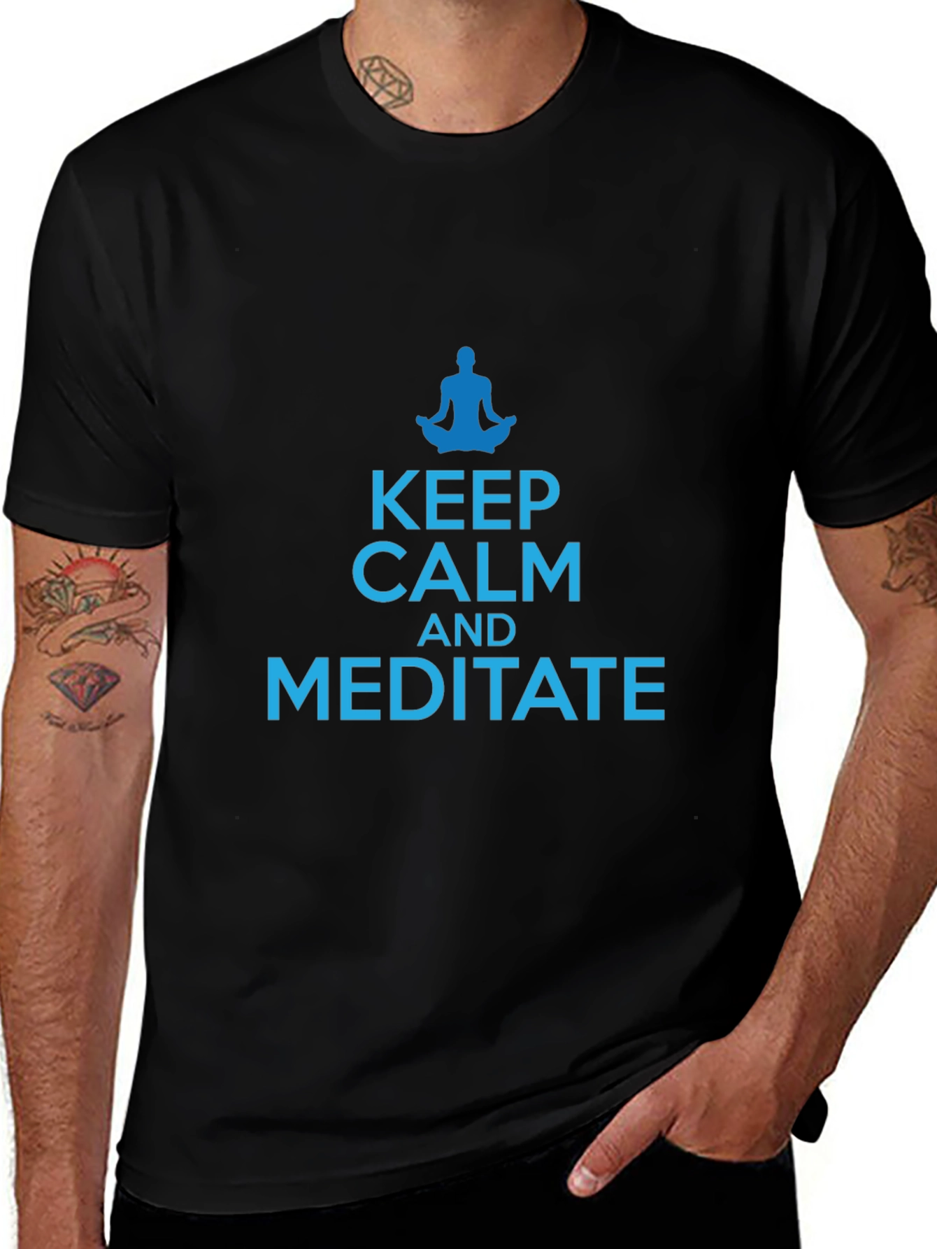 Keep Calm and Meditate Black T-Shirt