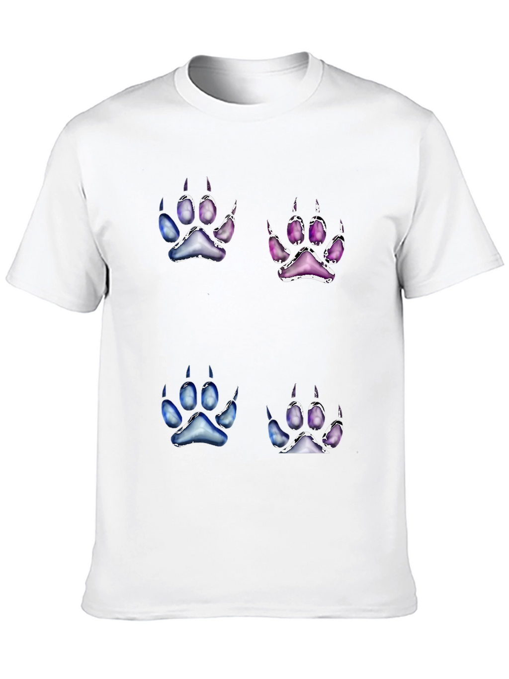 Unique Paw Print Graphic Tee - Black Cotton Blend