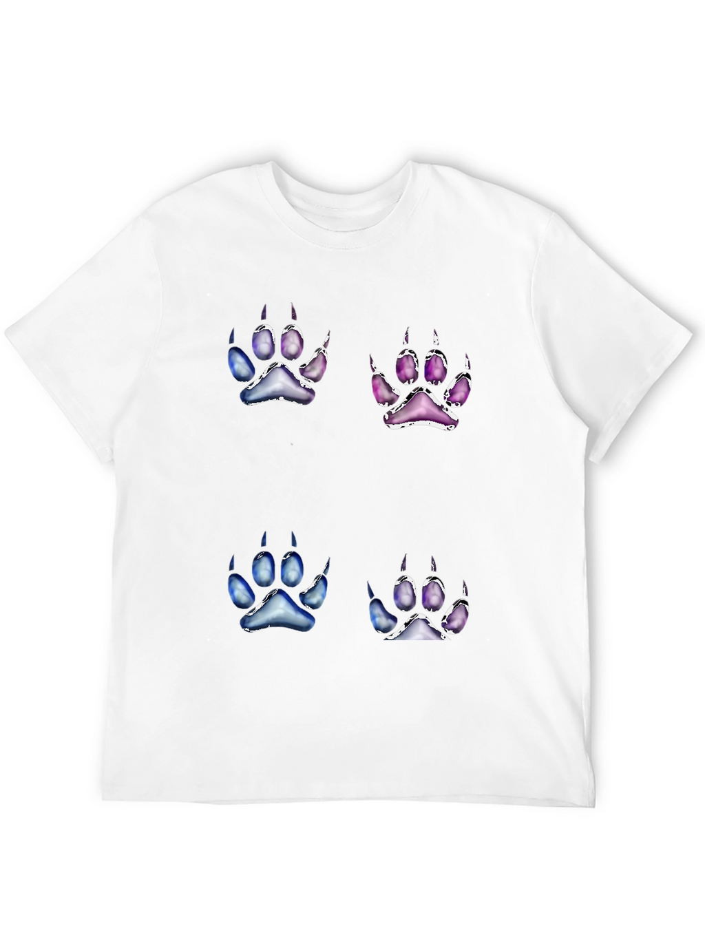 Unique Paw Print Graphic Tee - Black Cotton Blend