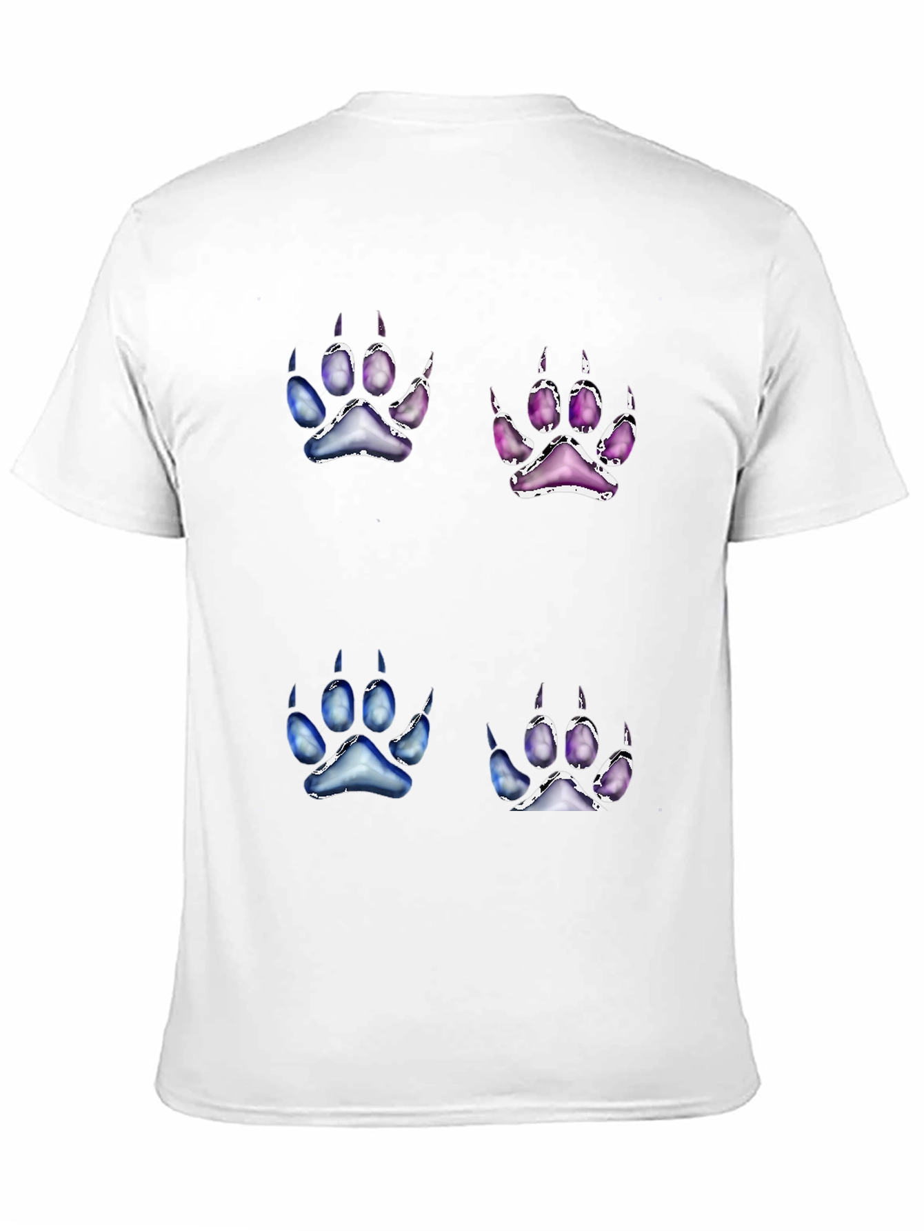 Unique Paw Print Graphic Tee - Black Cotton Blend