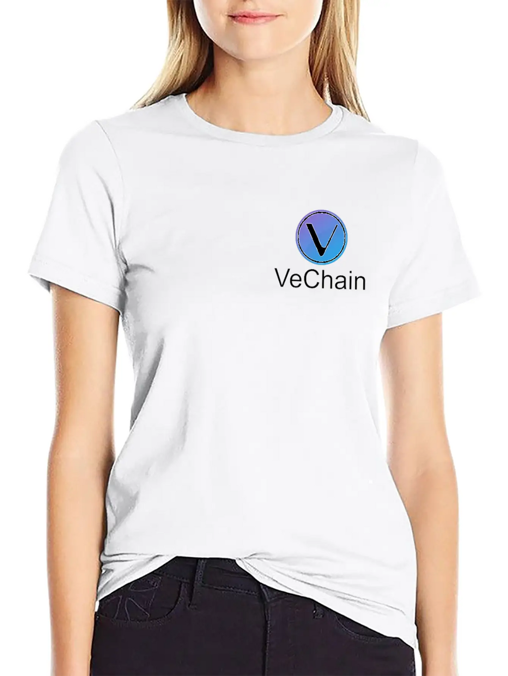 Vechain Pocket Vechain VET Cryptocurrency Coin Unisex Short Sleeve Soft Cotton T-Shirt – Casual Everyday Wear