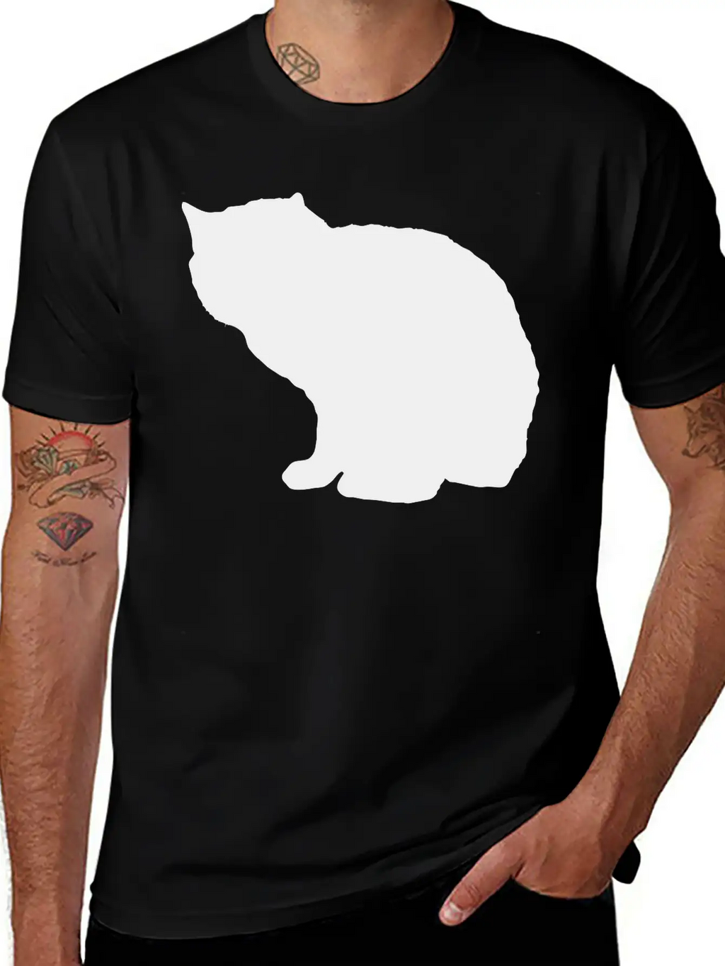 Vector Cat Silhouette Unisex Casual T-Shirt – Clean Design For Daily Comfort