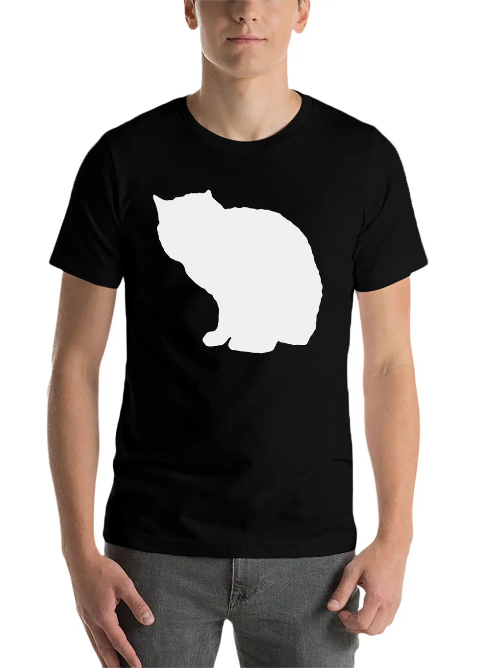 Vector Cat Silhouette Unisex Casual T-Shirt – Clean Design For Daily Comfort