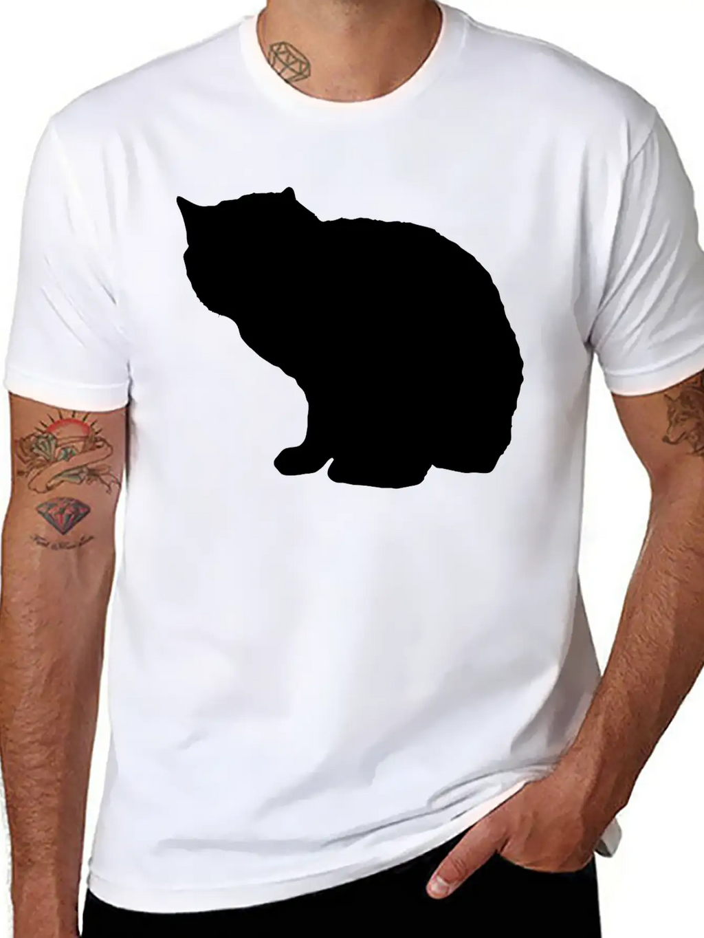 Vector Cat Silhouette Unisex Casual T-Shirt – Clean Design For Daily Comfort