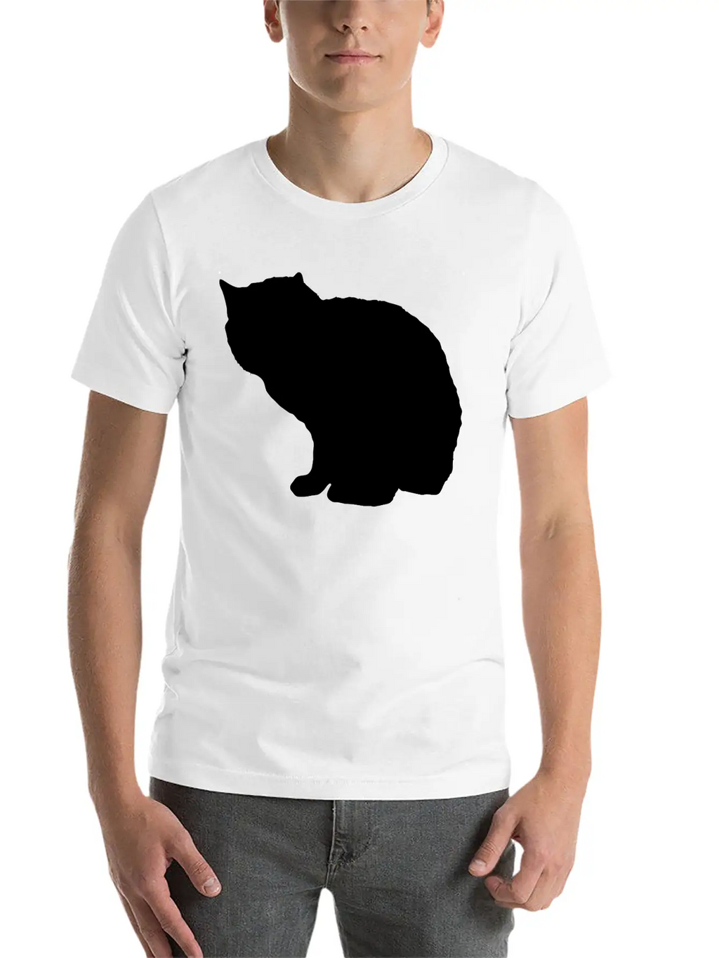 Vector Cat Silhouette Unisex Casual T-Shirt – Clean Design For Daily Comfort