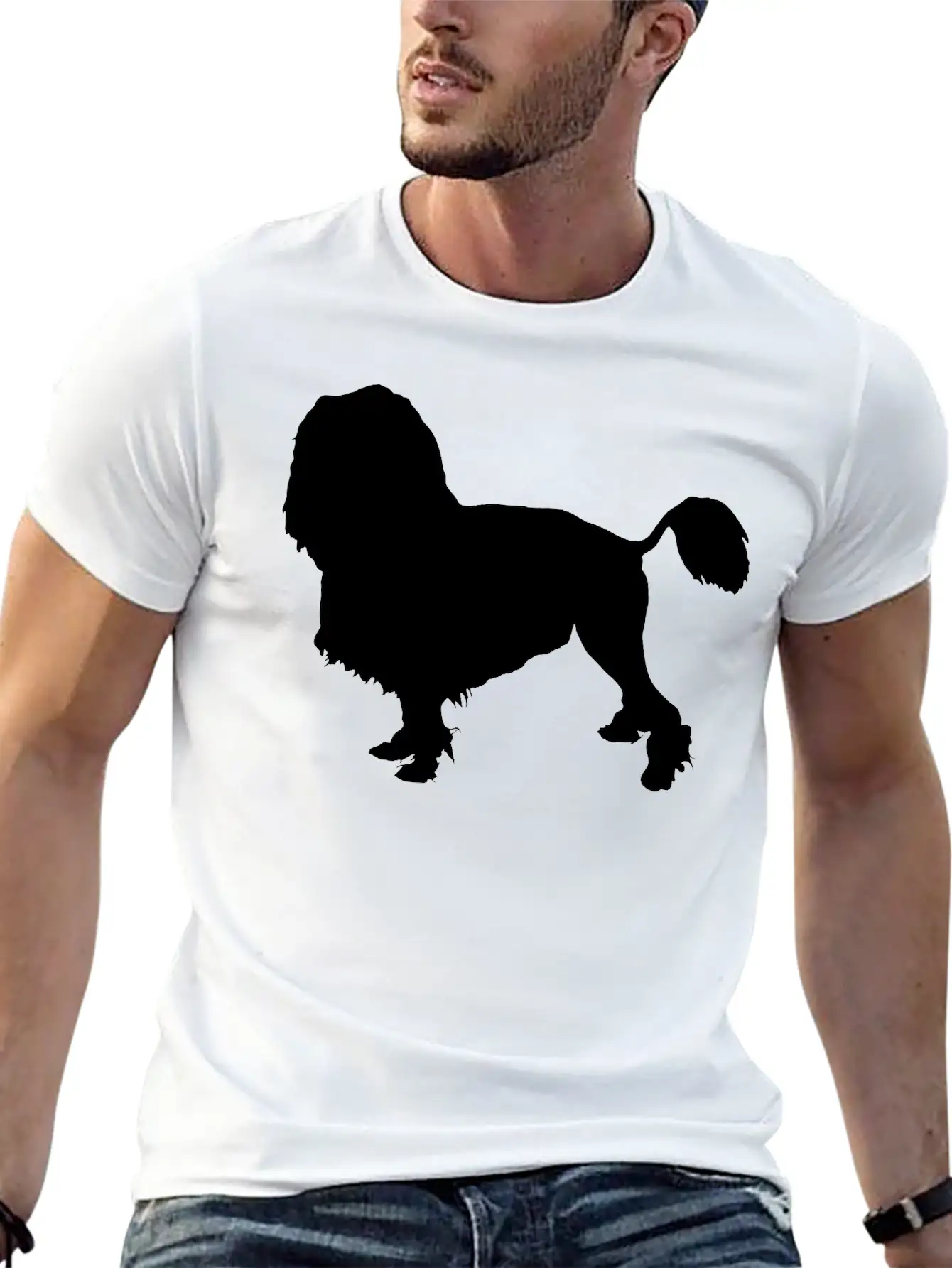 Vector Dog Silhouette Essential Cotton Tee For Daily Outfits – Unisex Style