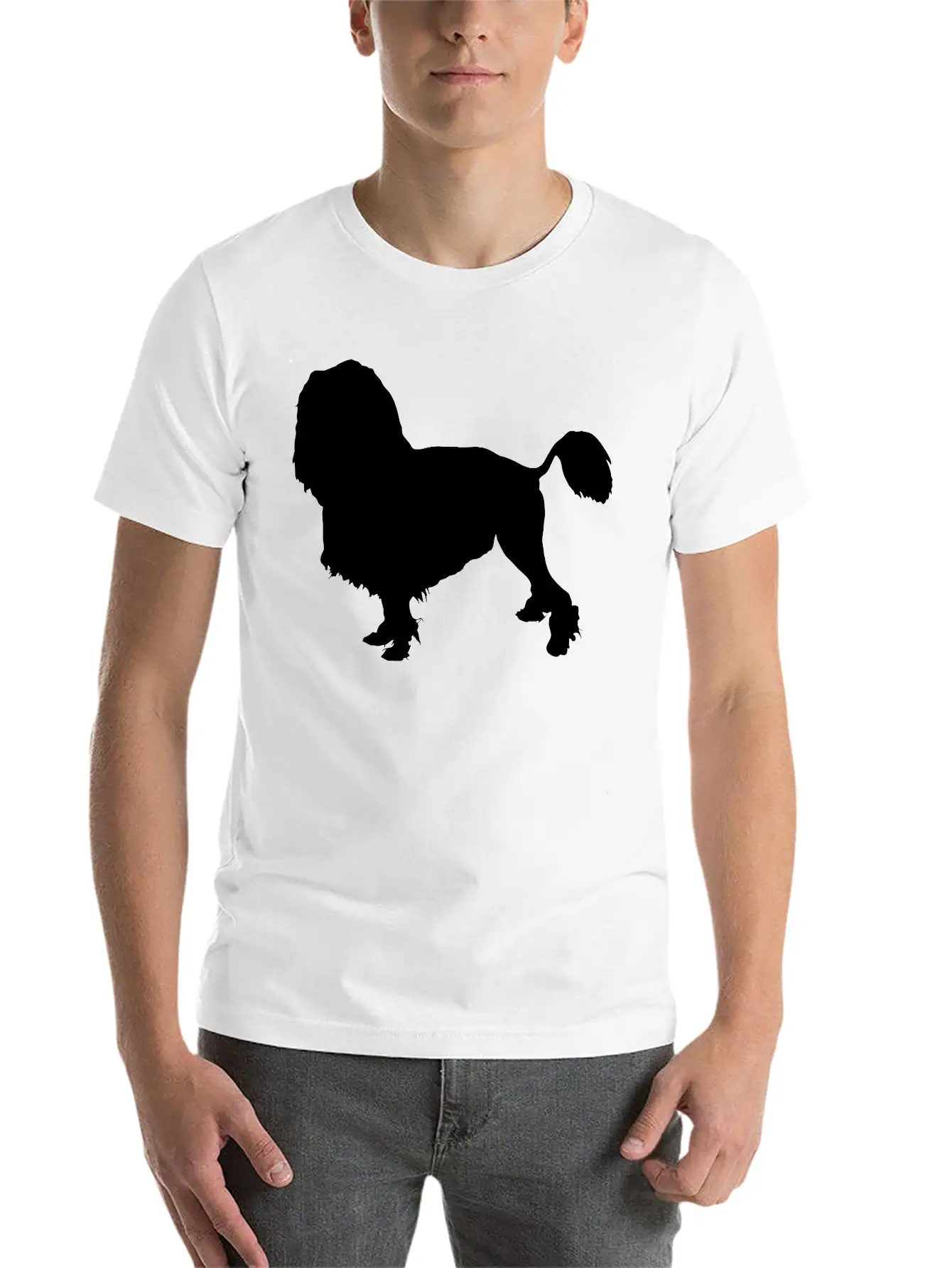 Vector Dog Silhouette Essential Cotton Tee For Daily Outfits – Unisex Style