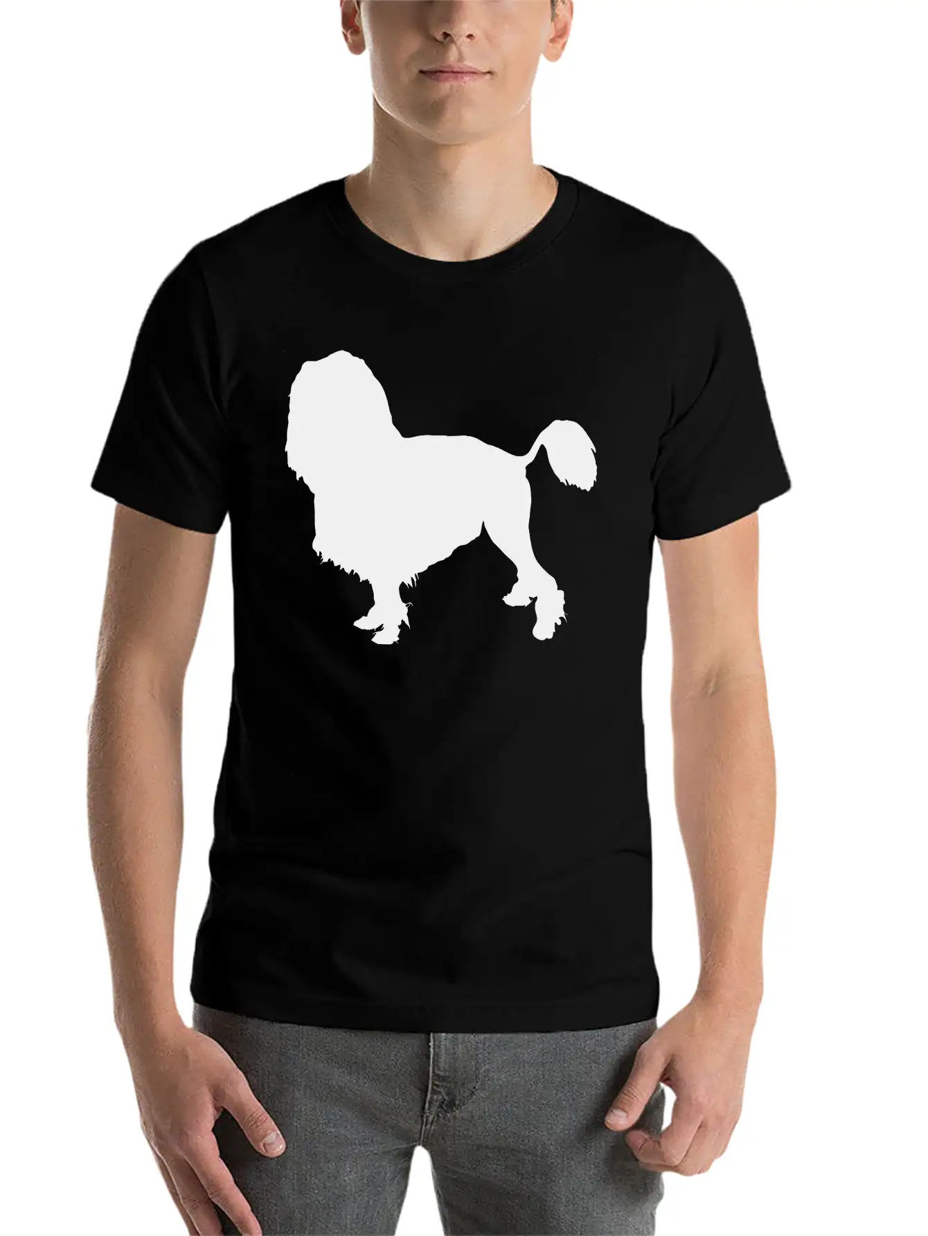 Vector Dog Silhouette Essential Cotton Tee For Daily Outfits – Unisex Style