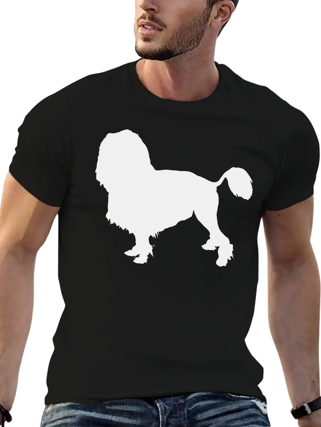 Vector Dog Silhouette Essential Cotton Tee For Daily Outfits – Unisex Style