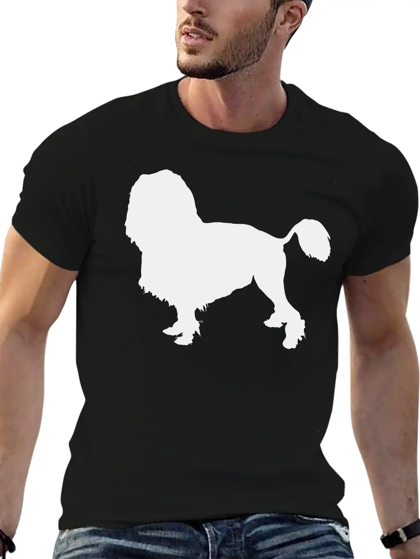 Vector Dog Silhouette Essential Cotton Tee For Daily Outfits – Unisex Style