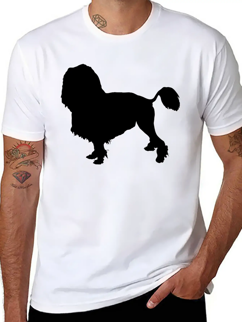 Vector Dog Silhouette Essential Cotton Tee For Daily Outfits – Unisex Style