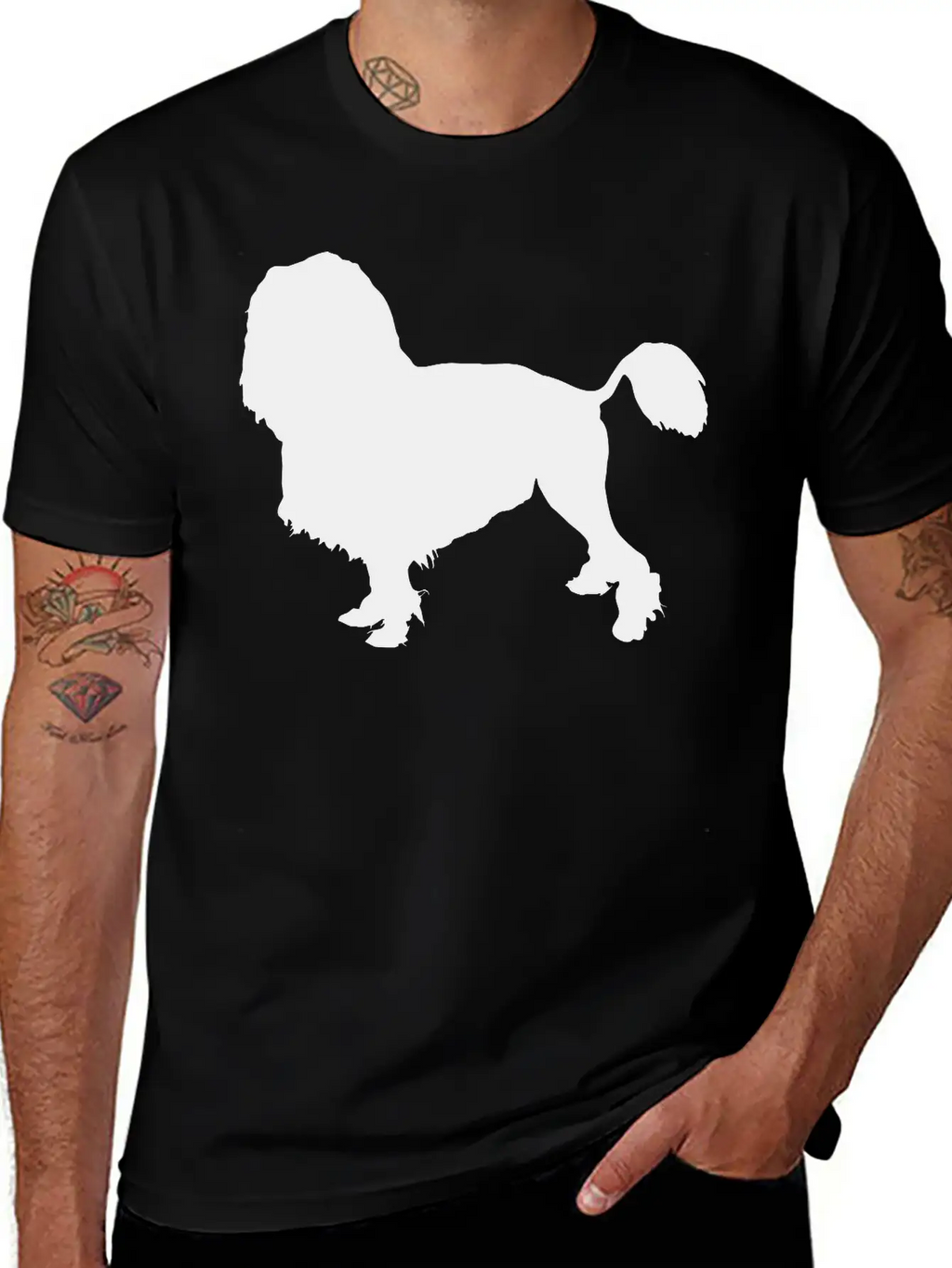 Vector Dog Silhouette Essential Cotton Tee For Daily Outfits – Unisex Style