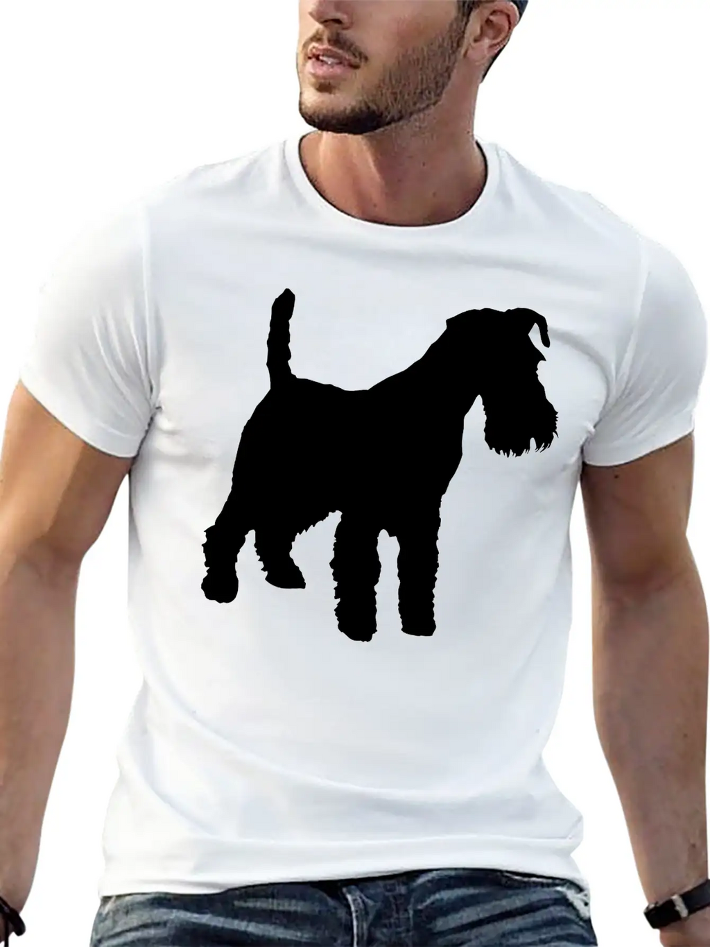 Vector Dog Silhouette Unisex Casual T-Shirt – Clean Design For Daily Comfort