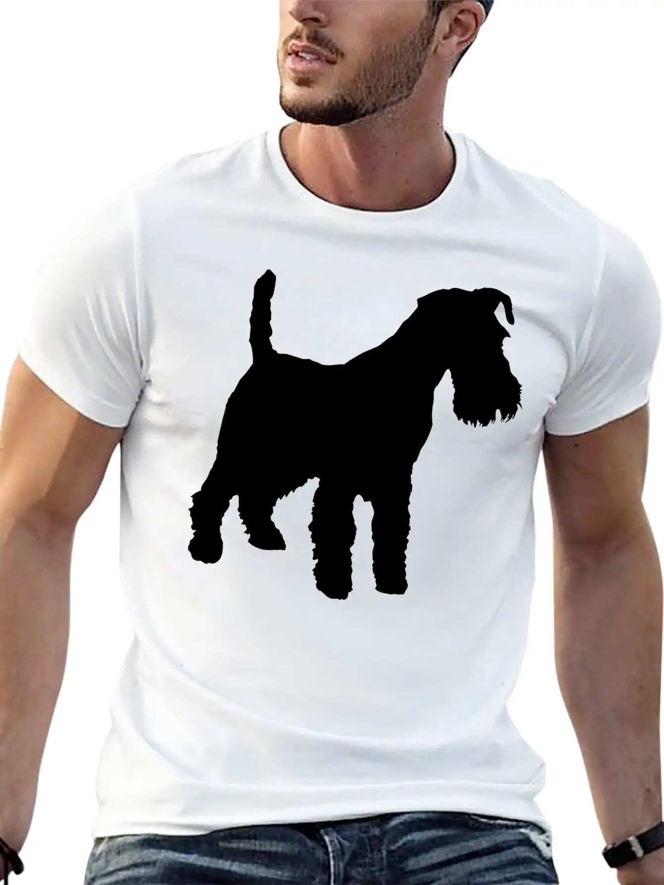 Vector Dog Silhouette Unisex Casual T-Shirt – Clean Design For Daily Comfort