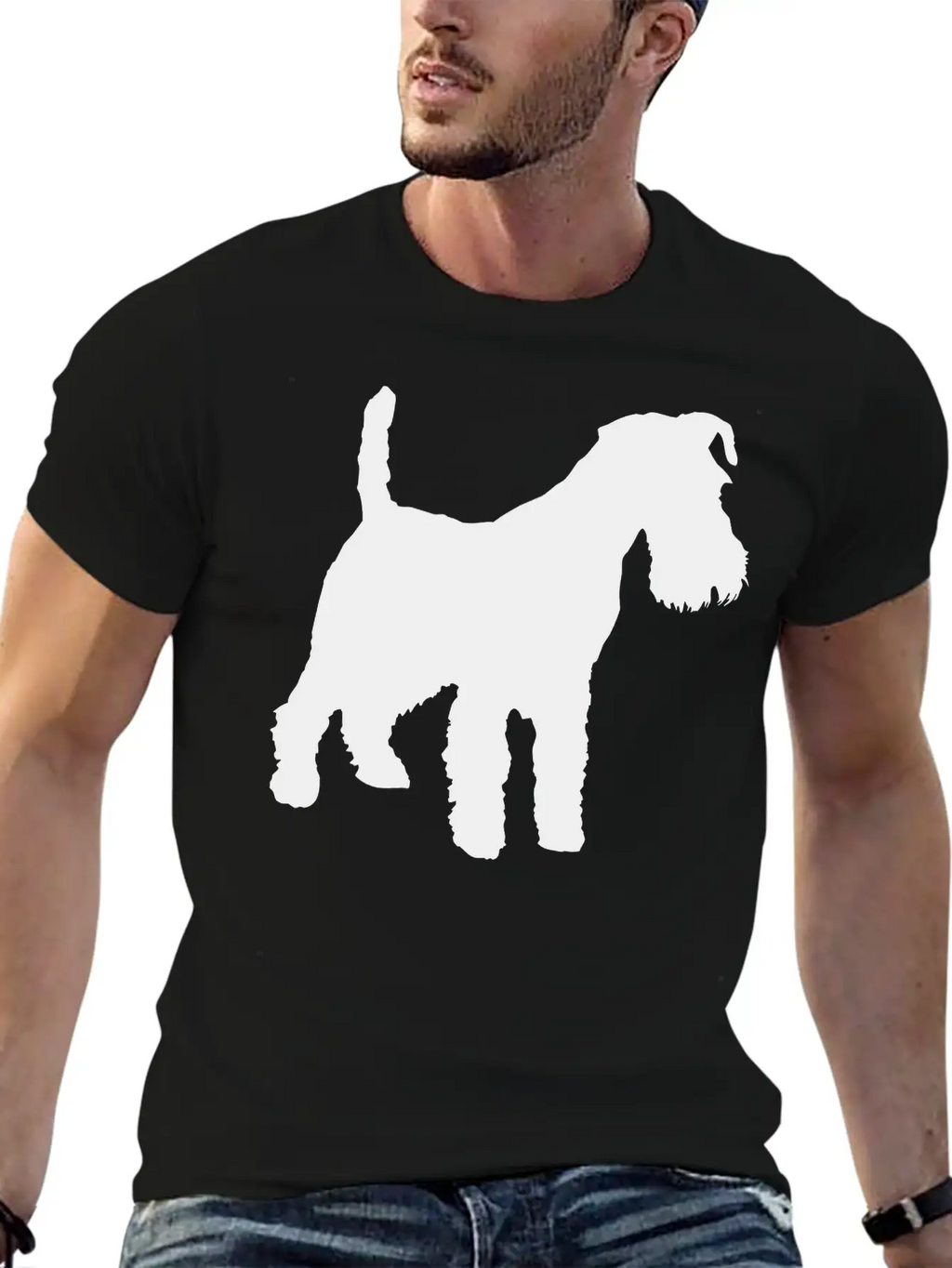 Vector Dog Silhouette Unisex Casual T-Shirt – Clean Design For Daily Comfort